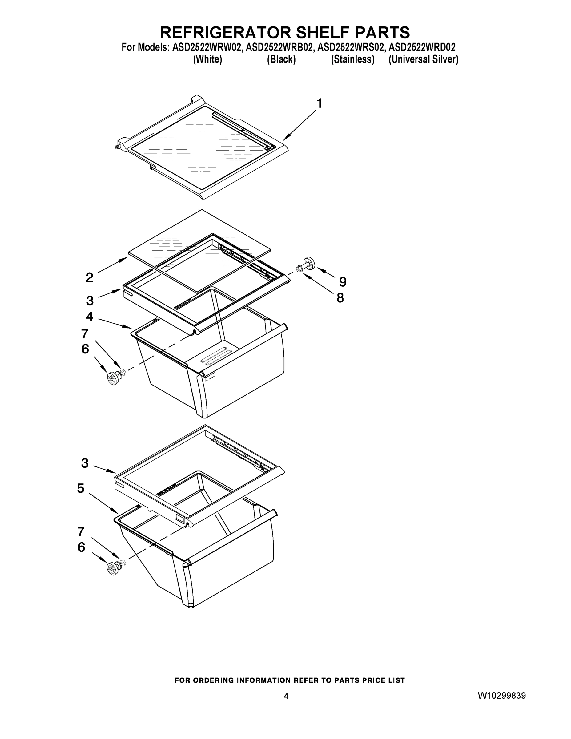 03 - REFRIGERATOR SHELF PARTS