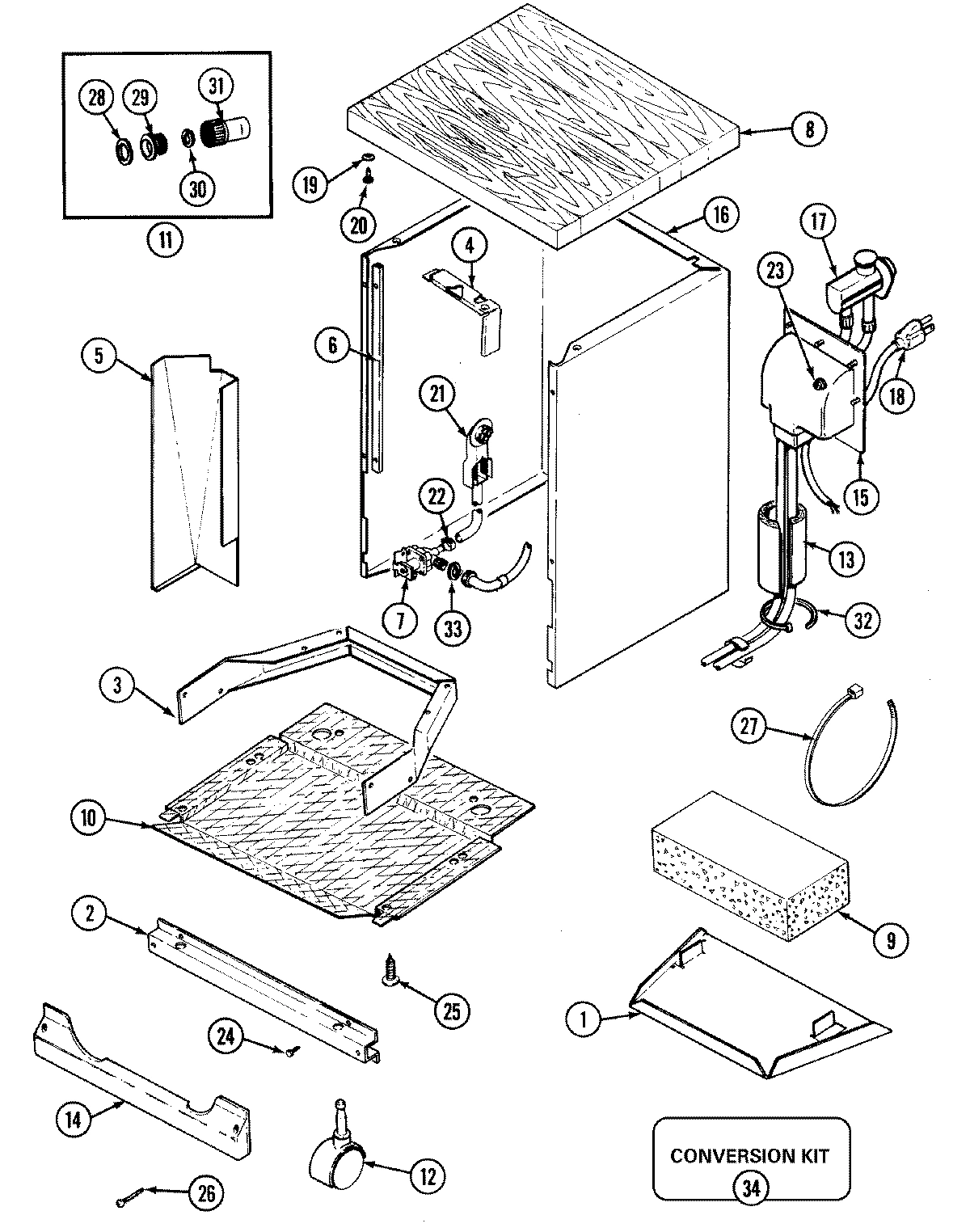 01 - CABINET & FAUCET COUPLER ASSY.