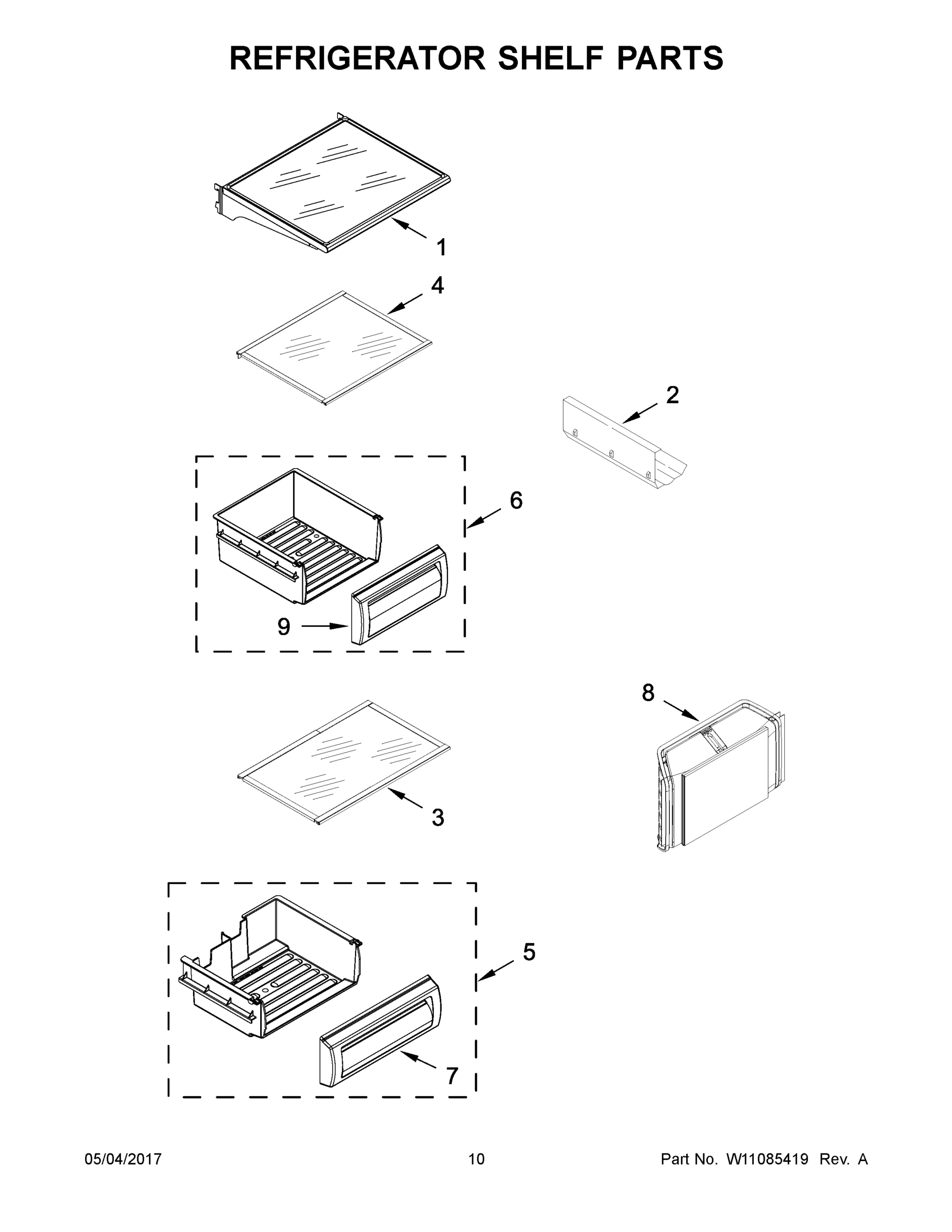 06 - REFRIGERATOR SHELF PARTS