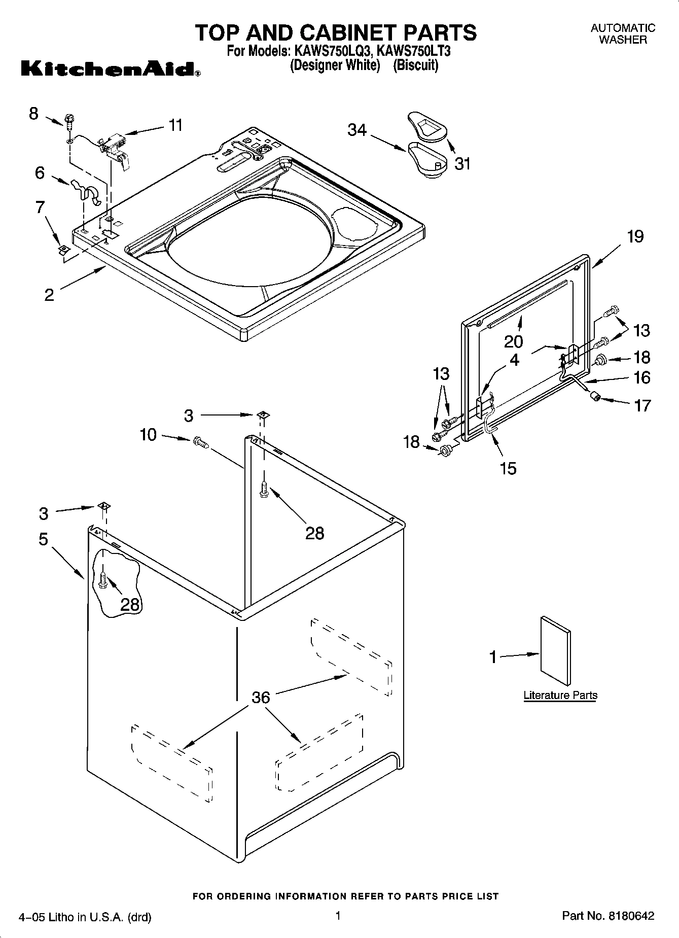 01 - TOP AND CABINET PARTS