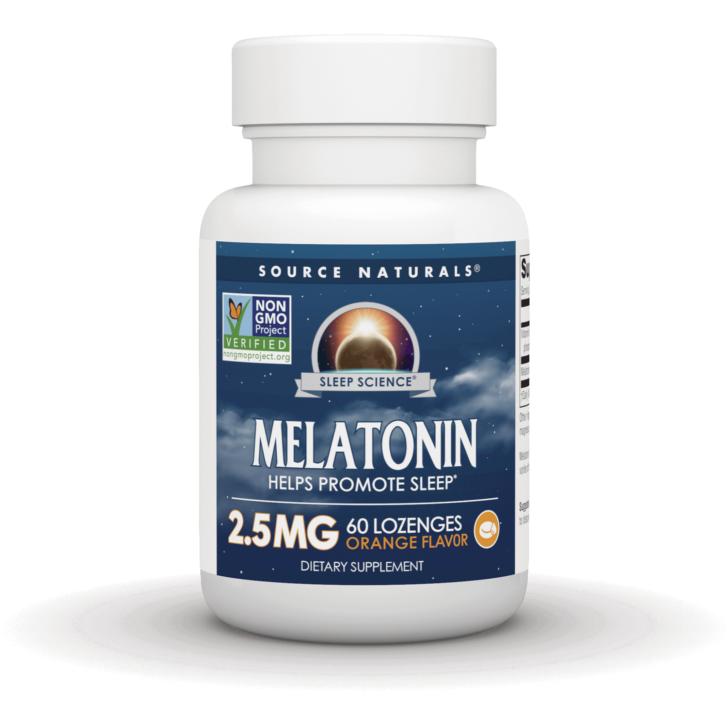 Source Naturals Sleep Science Melatonin - Orange Supplement Vitamin | 2.5 mg | 60 Loz