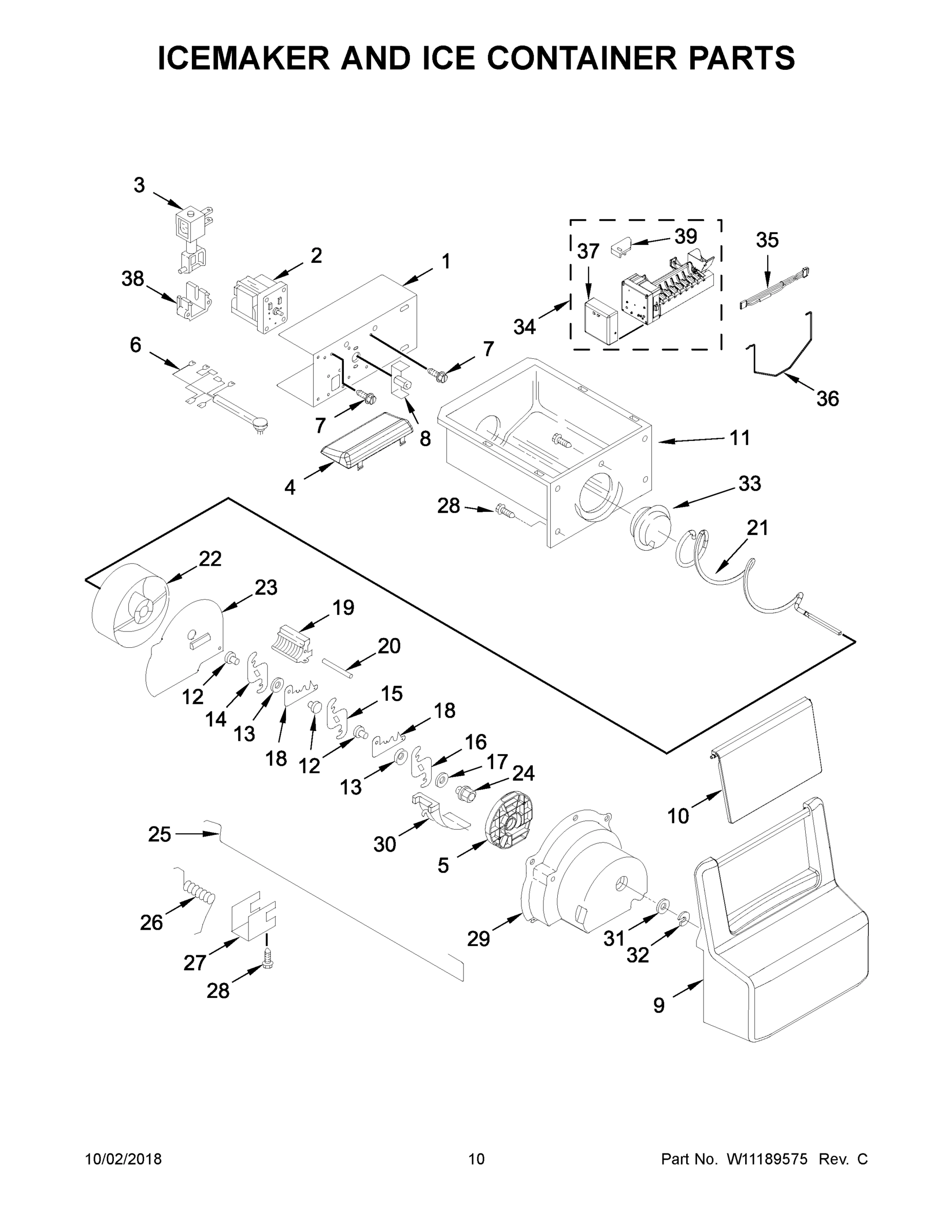 06 - ICEMAKER AND ICE CONTAINER PARTS