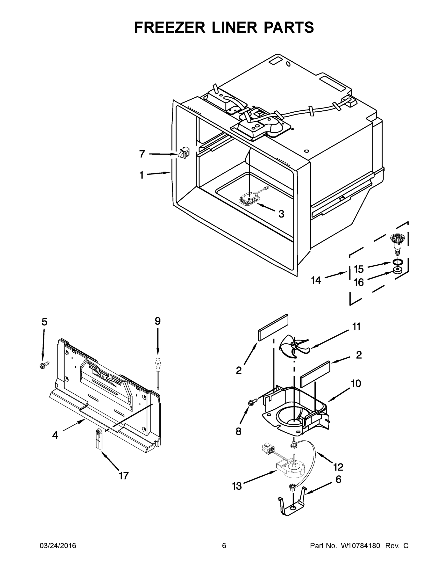 04 - FREEZER LINER PARTS