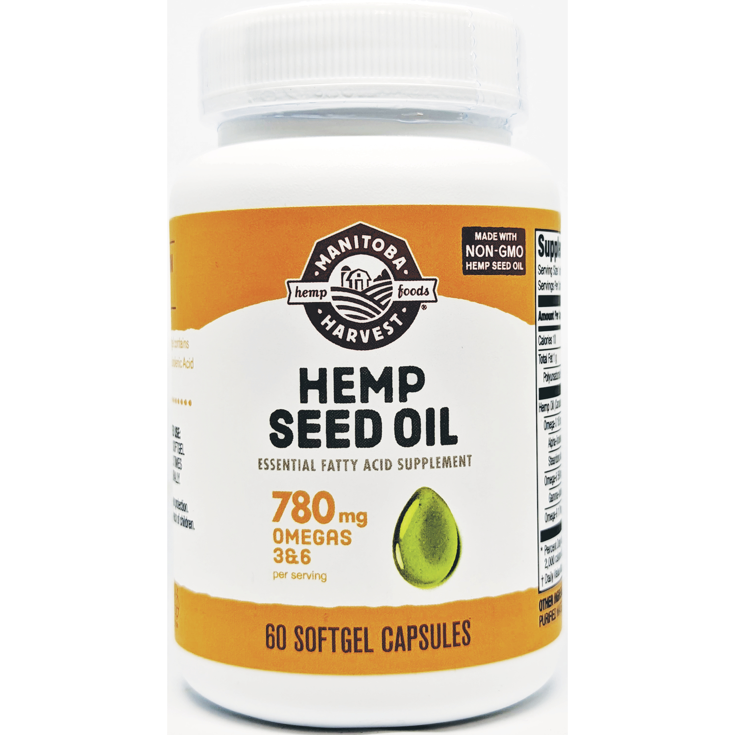 Manitoba Harvest Hemp Seed Oil Supplement Vitamin | 1000 mg | 60 Soft Gels