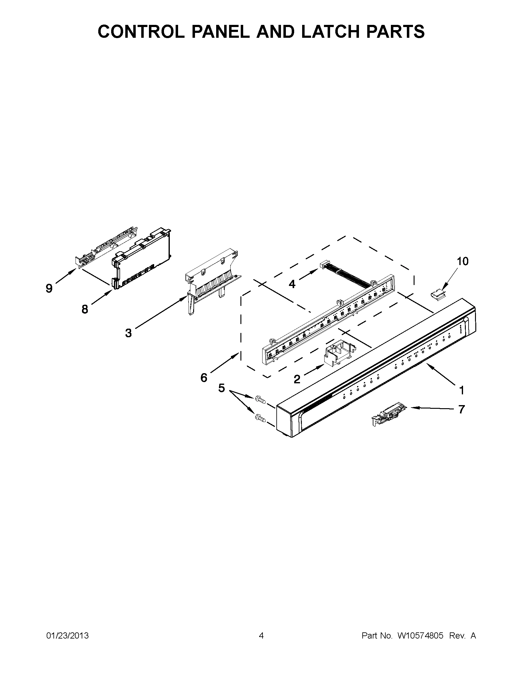02 - CONTROL PANEL AND LATCH PARTS