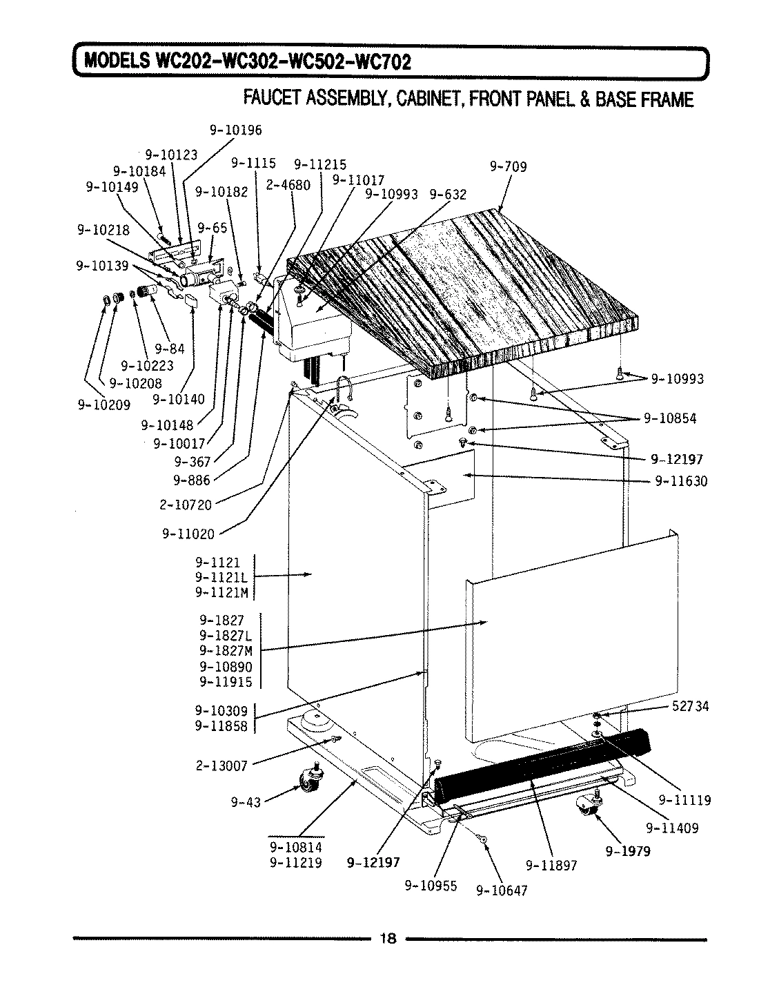 07 - FAUCET ASSY, CBNT, FRONT PNL & BASE (WC)