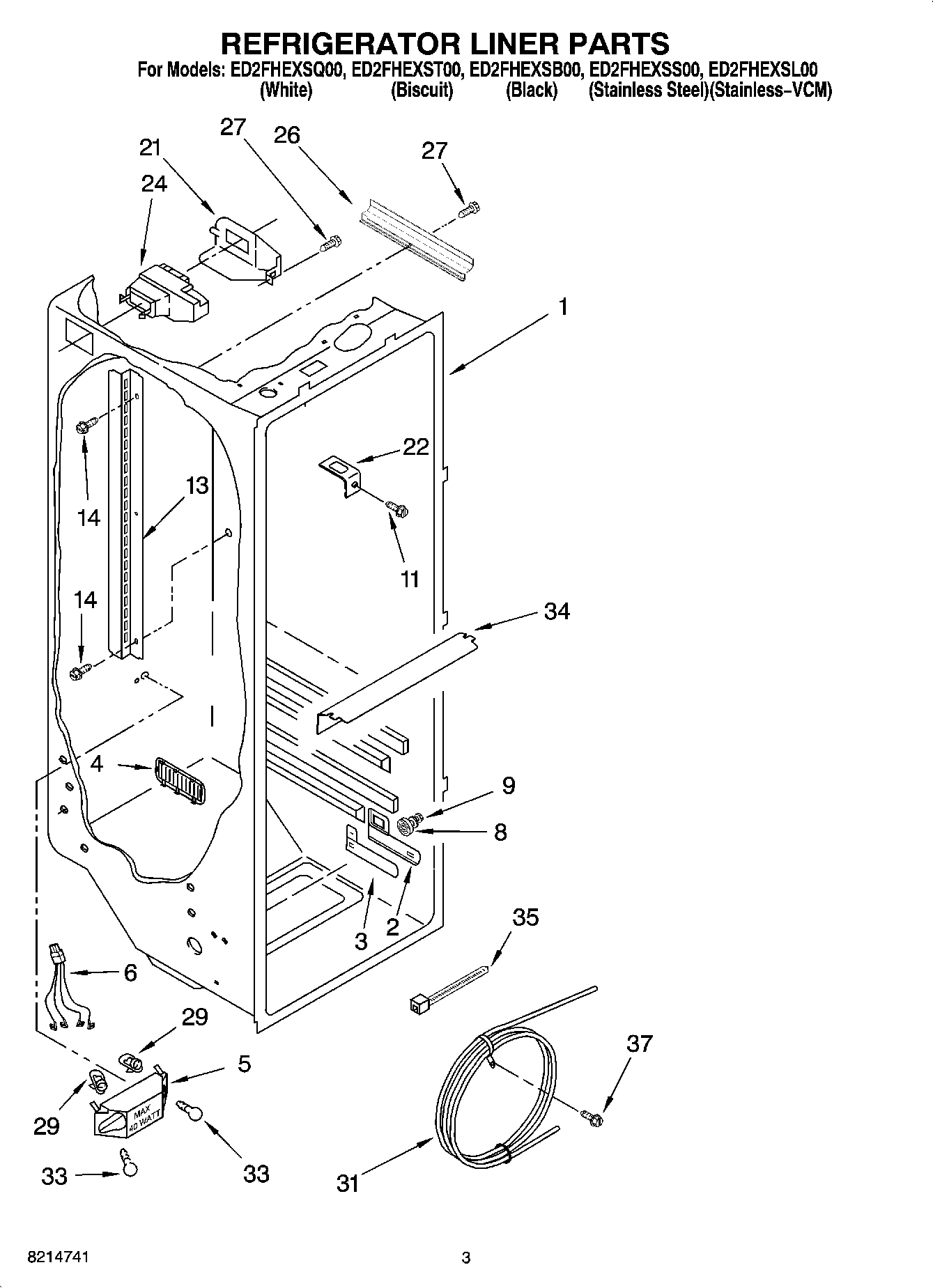 02 - REFRIGERATOR LINER PARTS