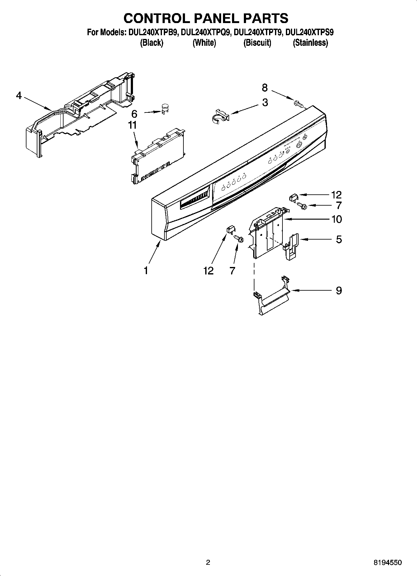 02 - CONTROL PANEL PARTS