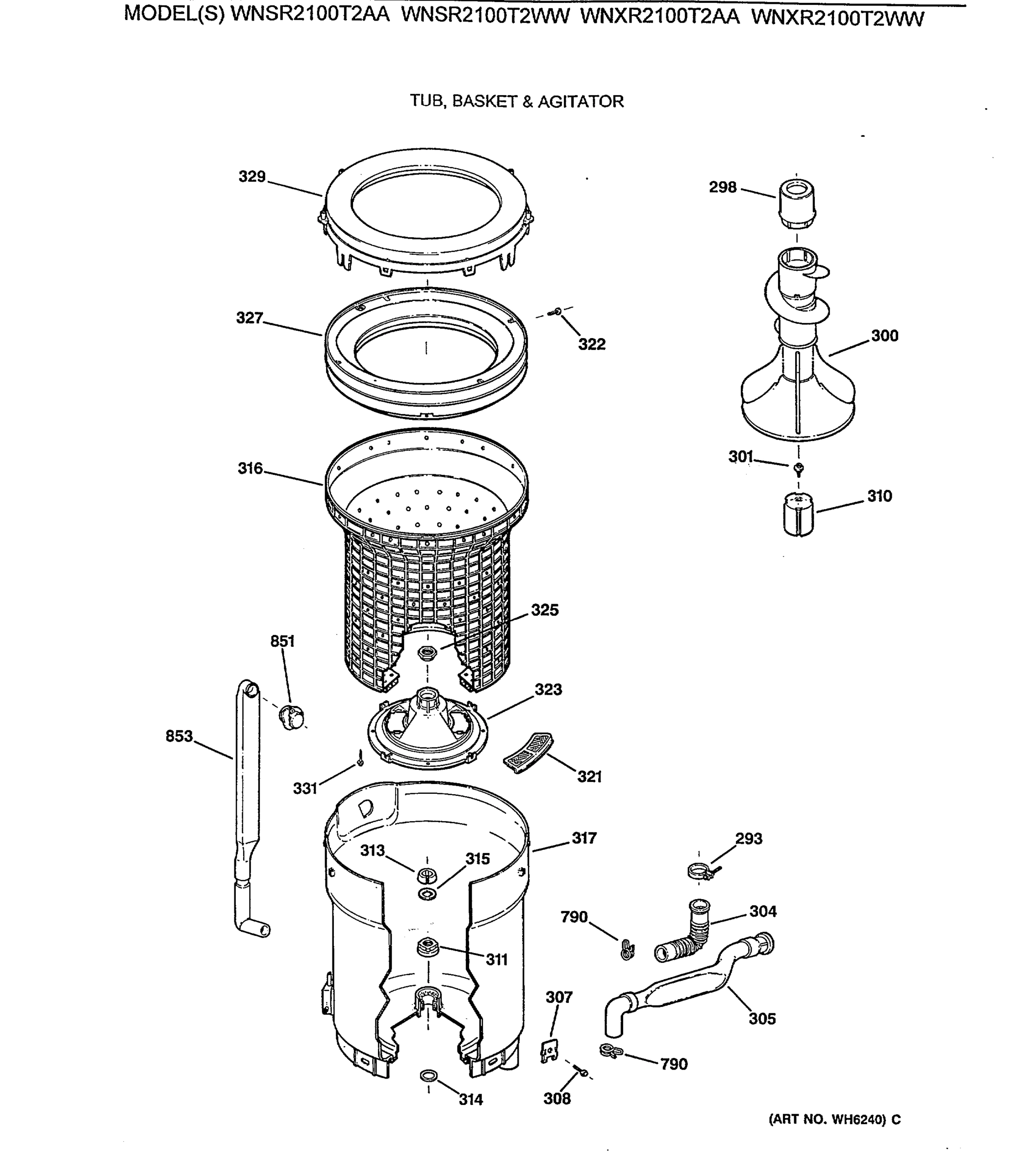 TUB, BASKET & AGITATOR