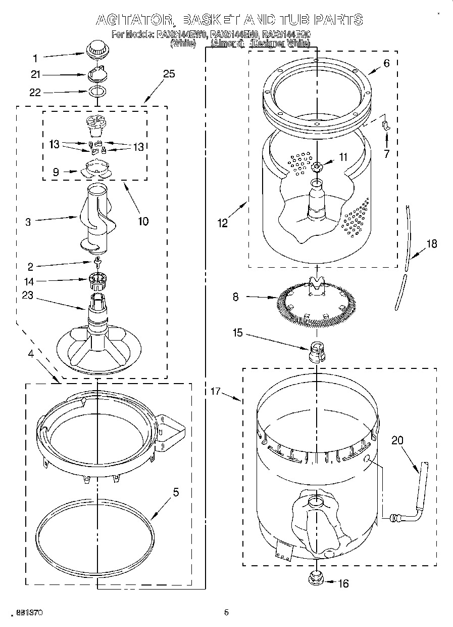 03 - AGITATOR, BASKET AND TUB