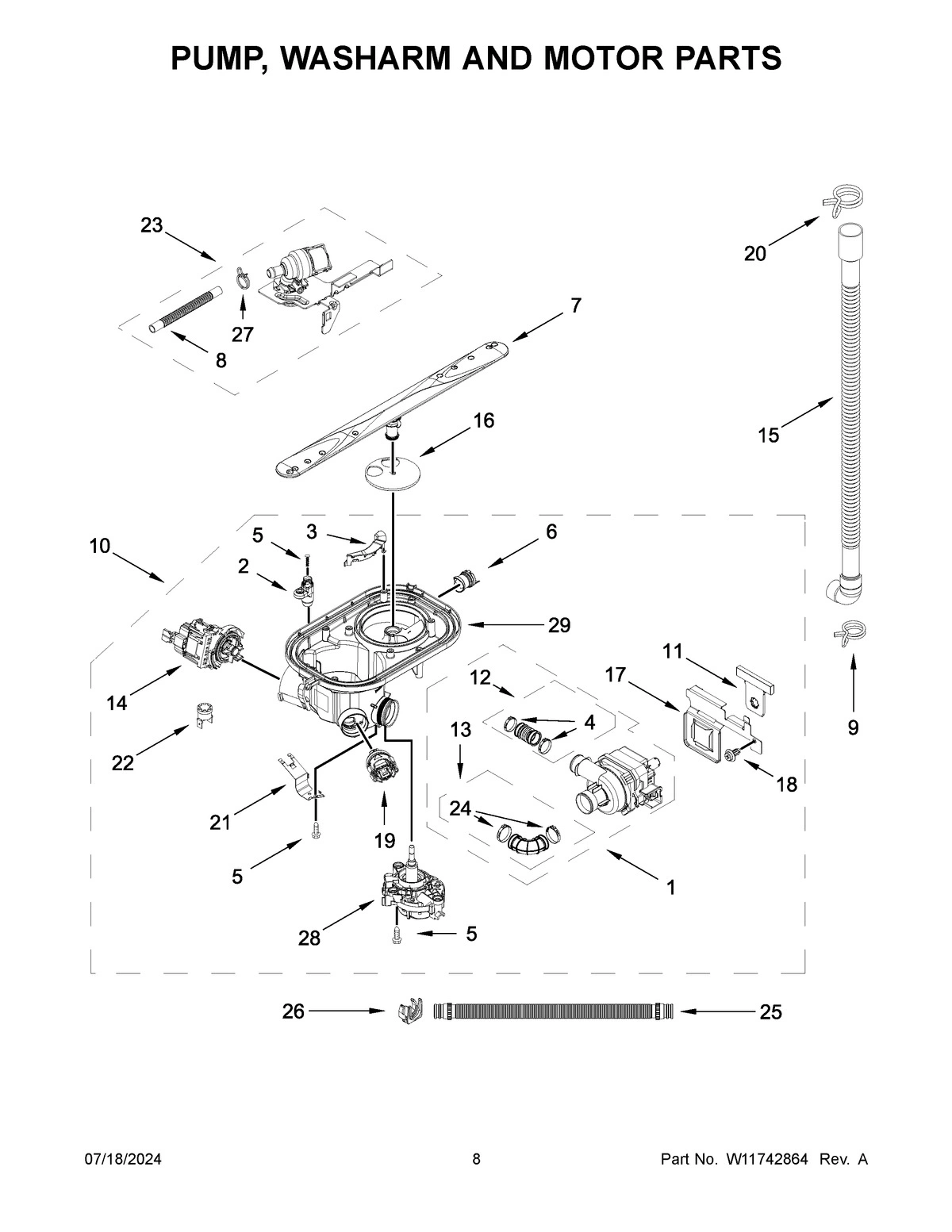 05 - PUMP, WASHARM AND MOTOR PARTS