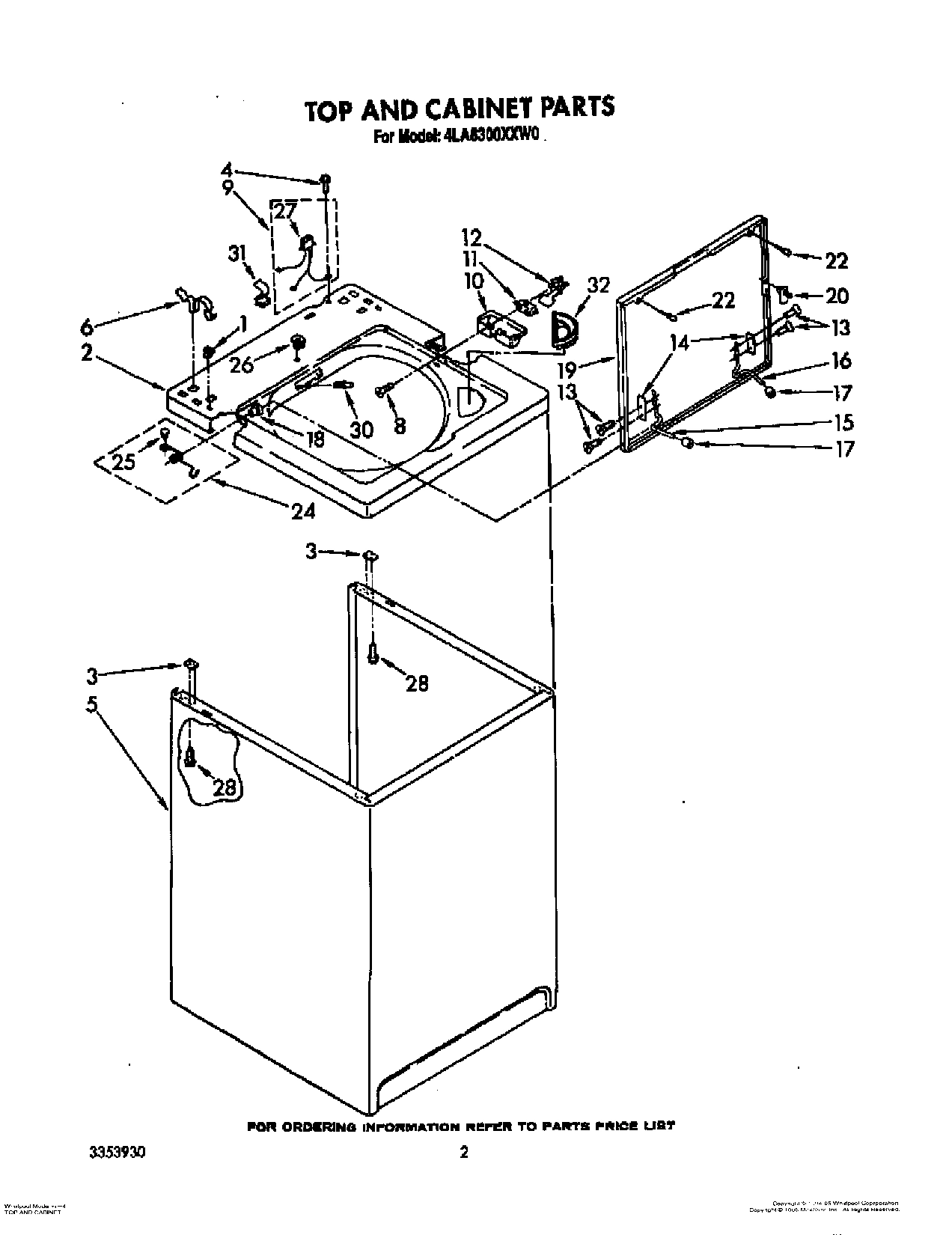 02 - TOP AND CABINET, LIT/OPTIONAL
