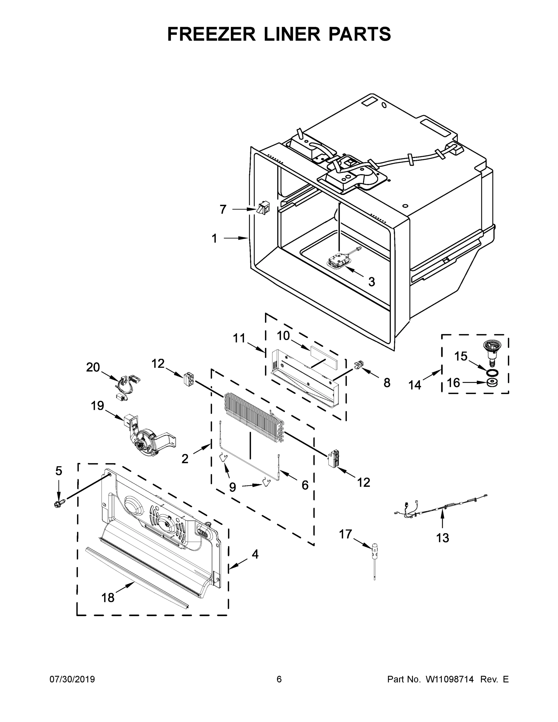 04 - FREEZER LINER PARTS