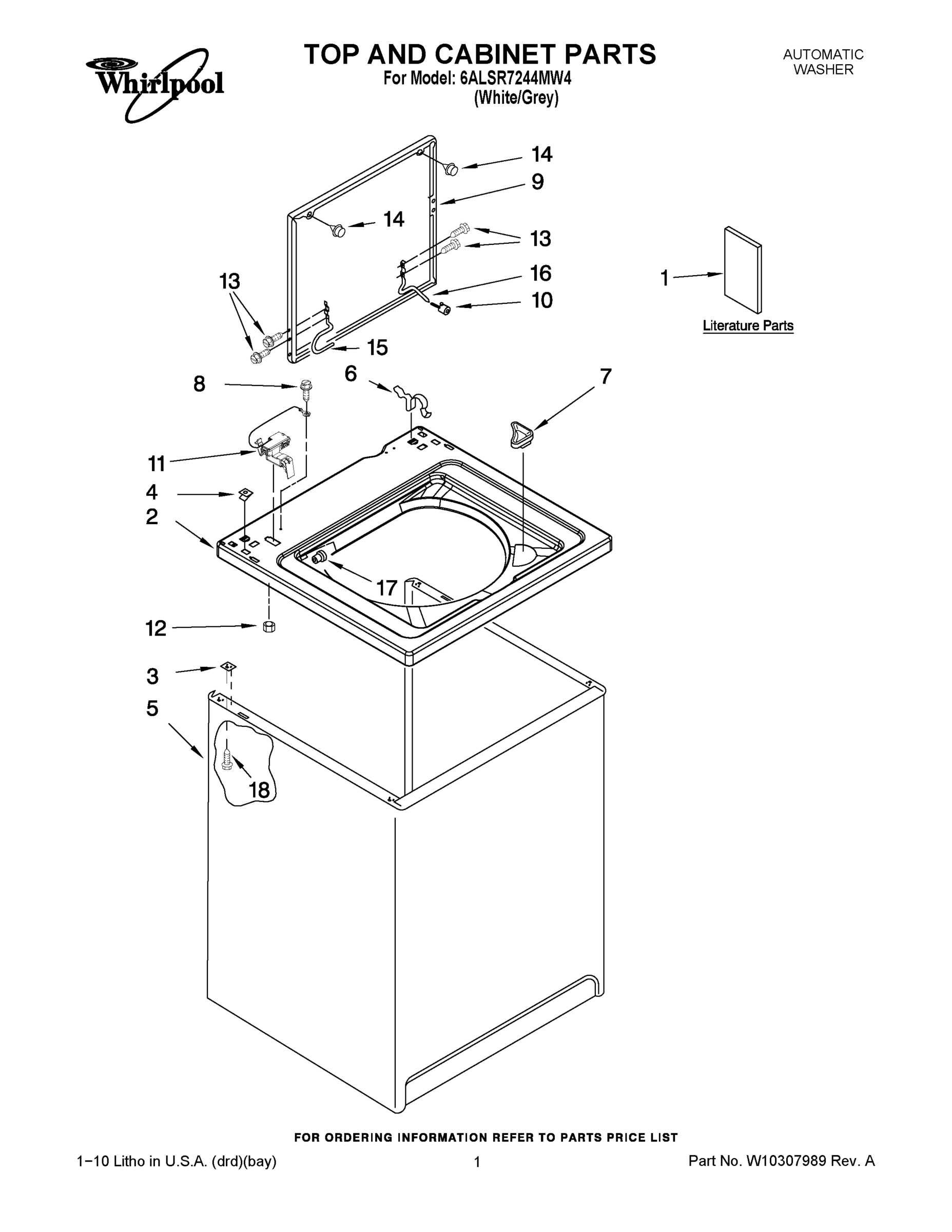 01 - TOP AND CABINET PARTS