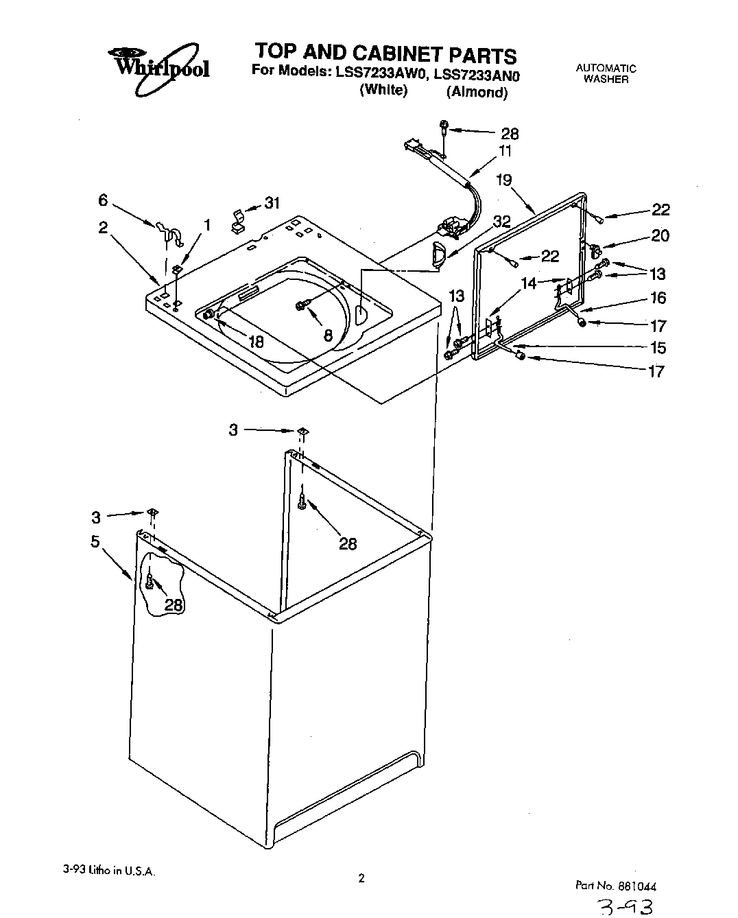 01 - TOP AND CABINET, LIT/OPTIONAL