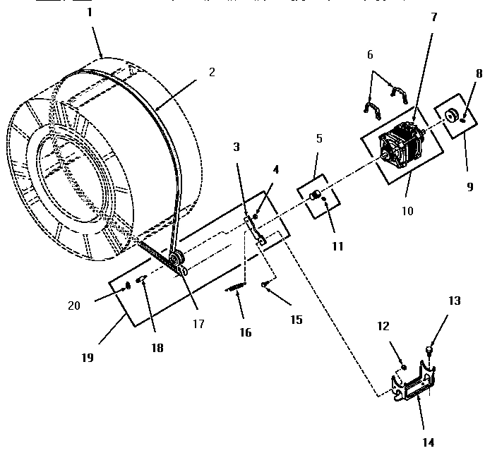 12 - MOTOR, IDLER AND BELT