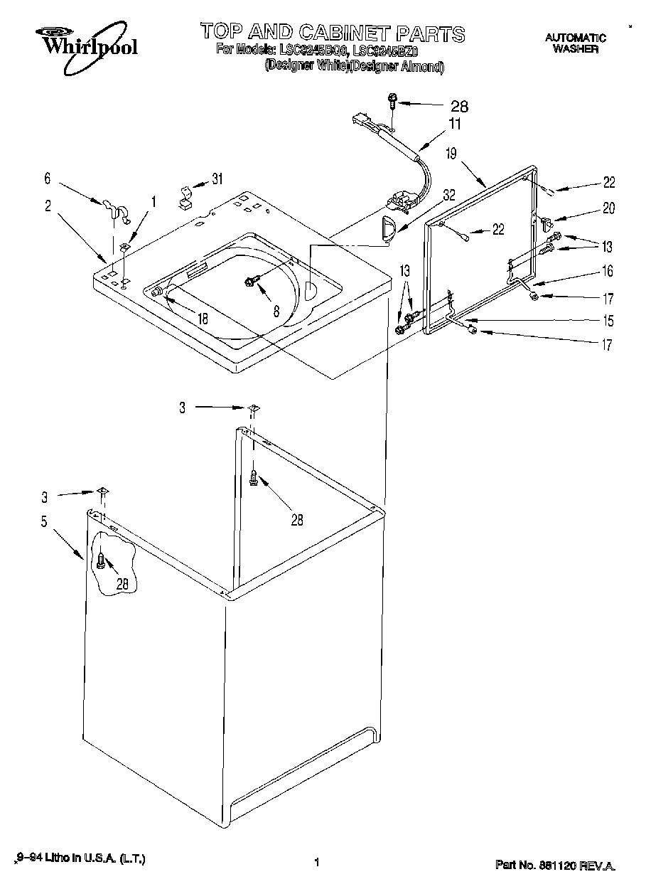 01 - TOP AND CABINET, LIT/OPTIONAL