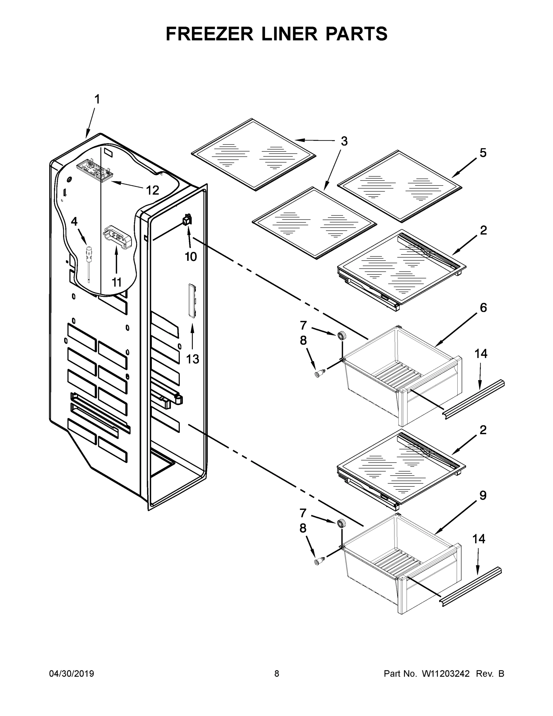 05 - FREEZER LINER PARTS