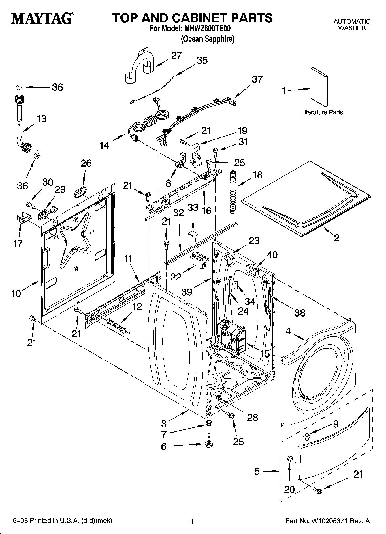 01 - TOP AND CABINET PARTS