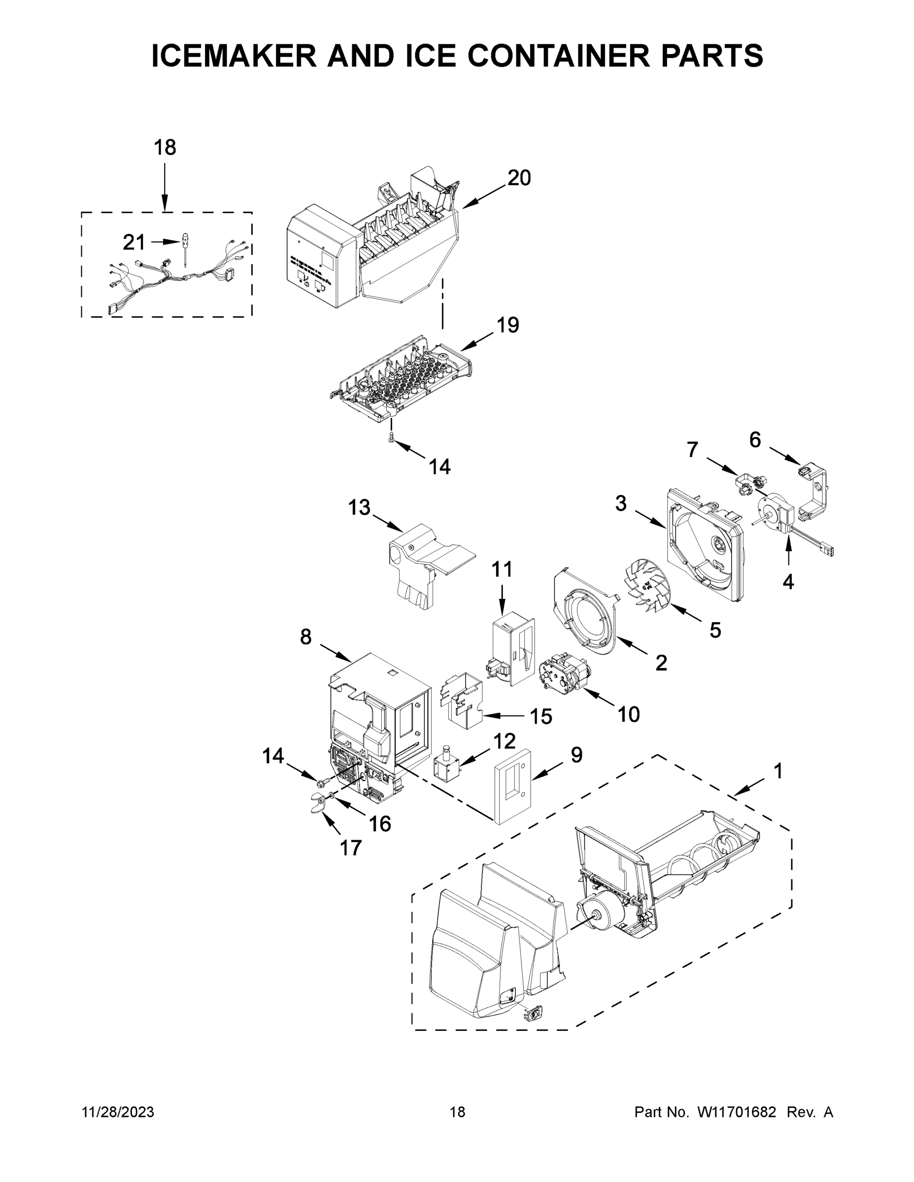 10 - ICEMAKER AND ICE CONTAINER PARTS