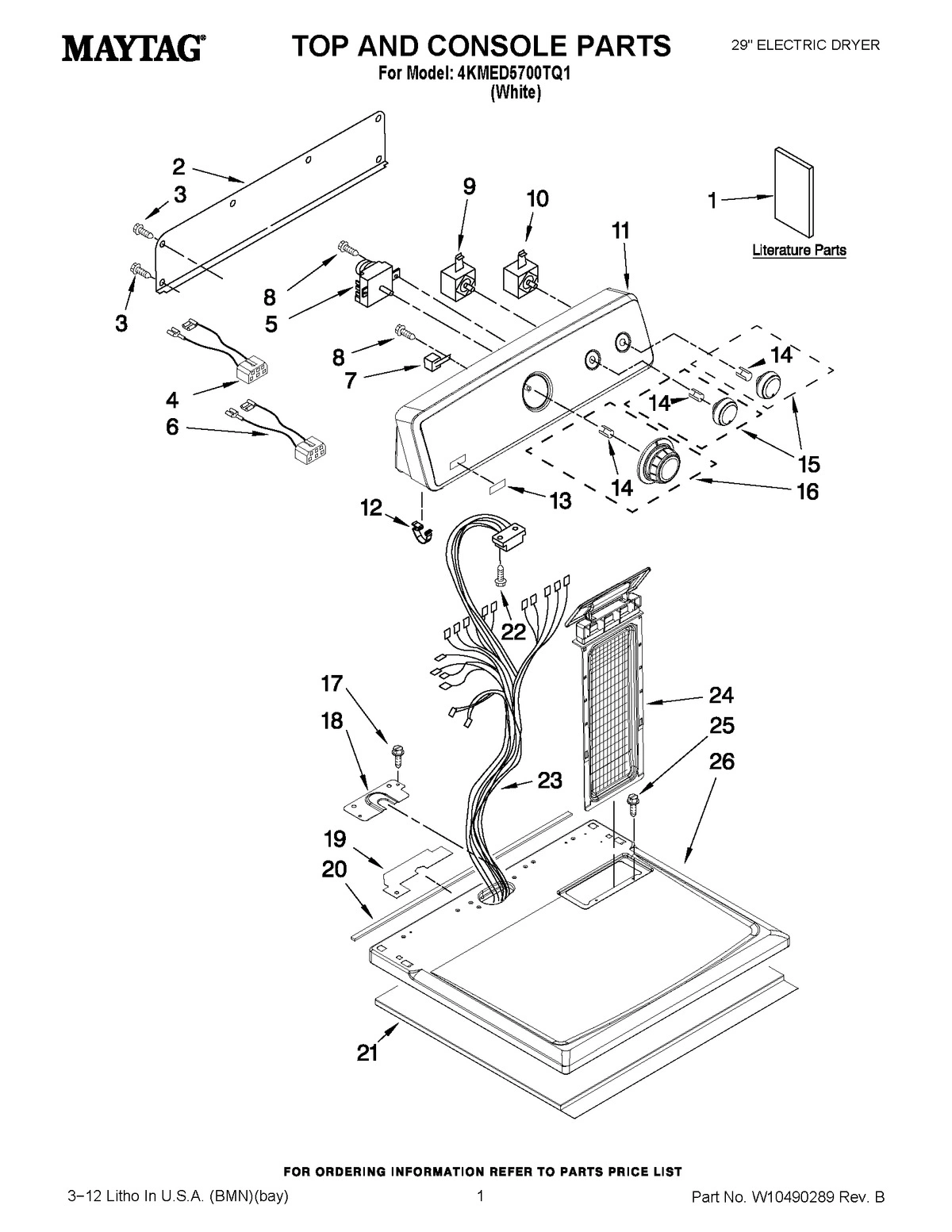 01 - TOP AND CONSOLE PARTS
