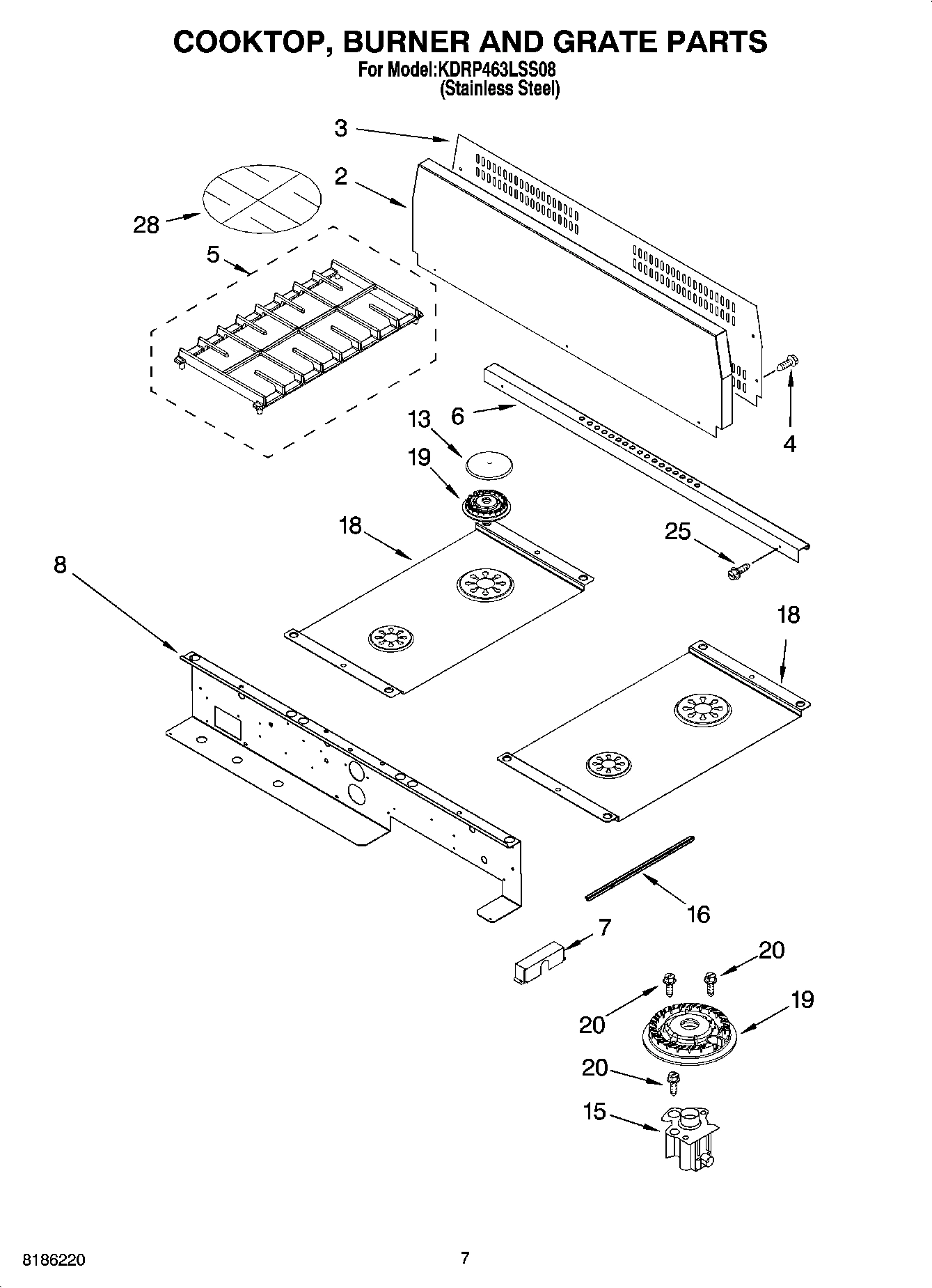 06 - COOKTOP, BURNER AND GRATE PARTS