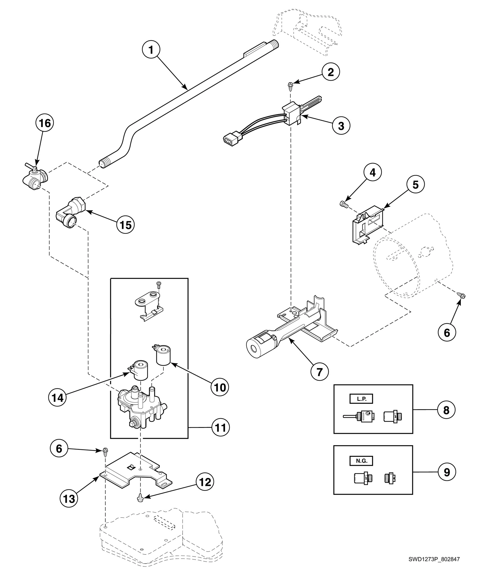 Gas Valve, Igniter and Gas Conversion Kits (Gas Model Dryers)