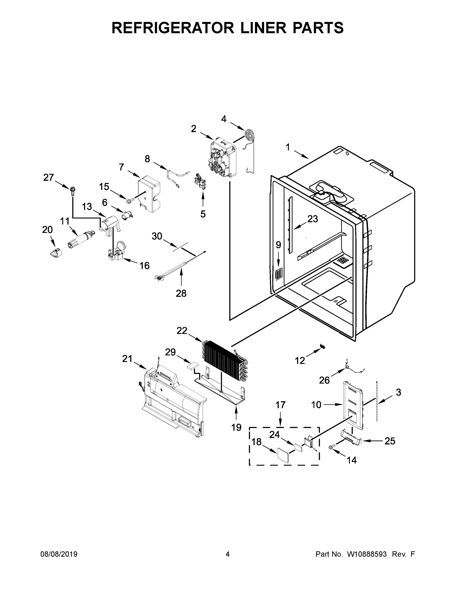 03 - REFRIGERATOR LINER PARTS