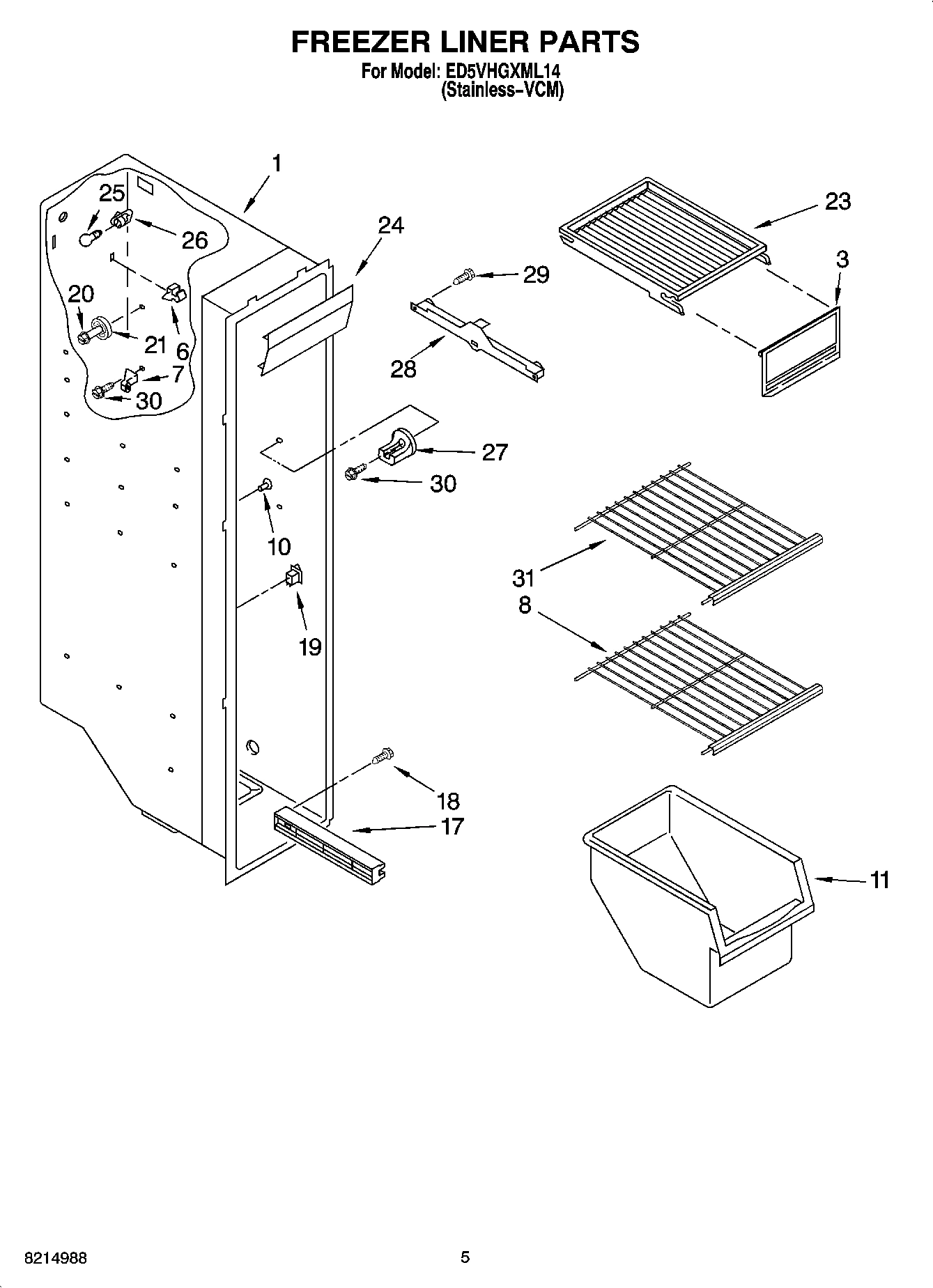 04 - FREEZER LINER PARTS