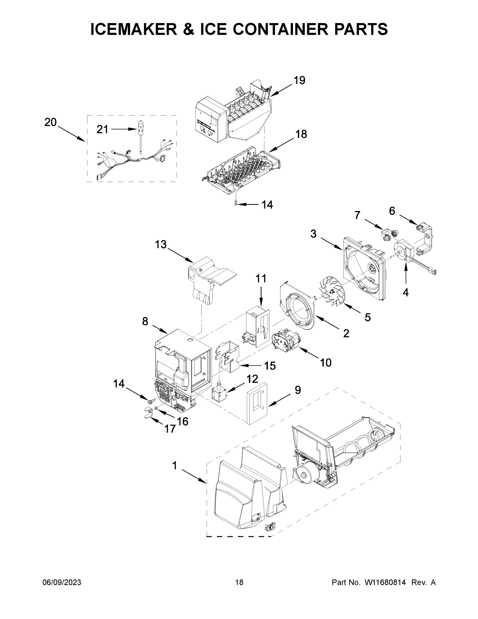 10 - ICEMAKER & ICE CONTAINER PARTS