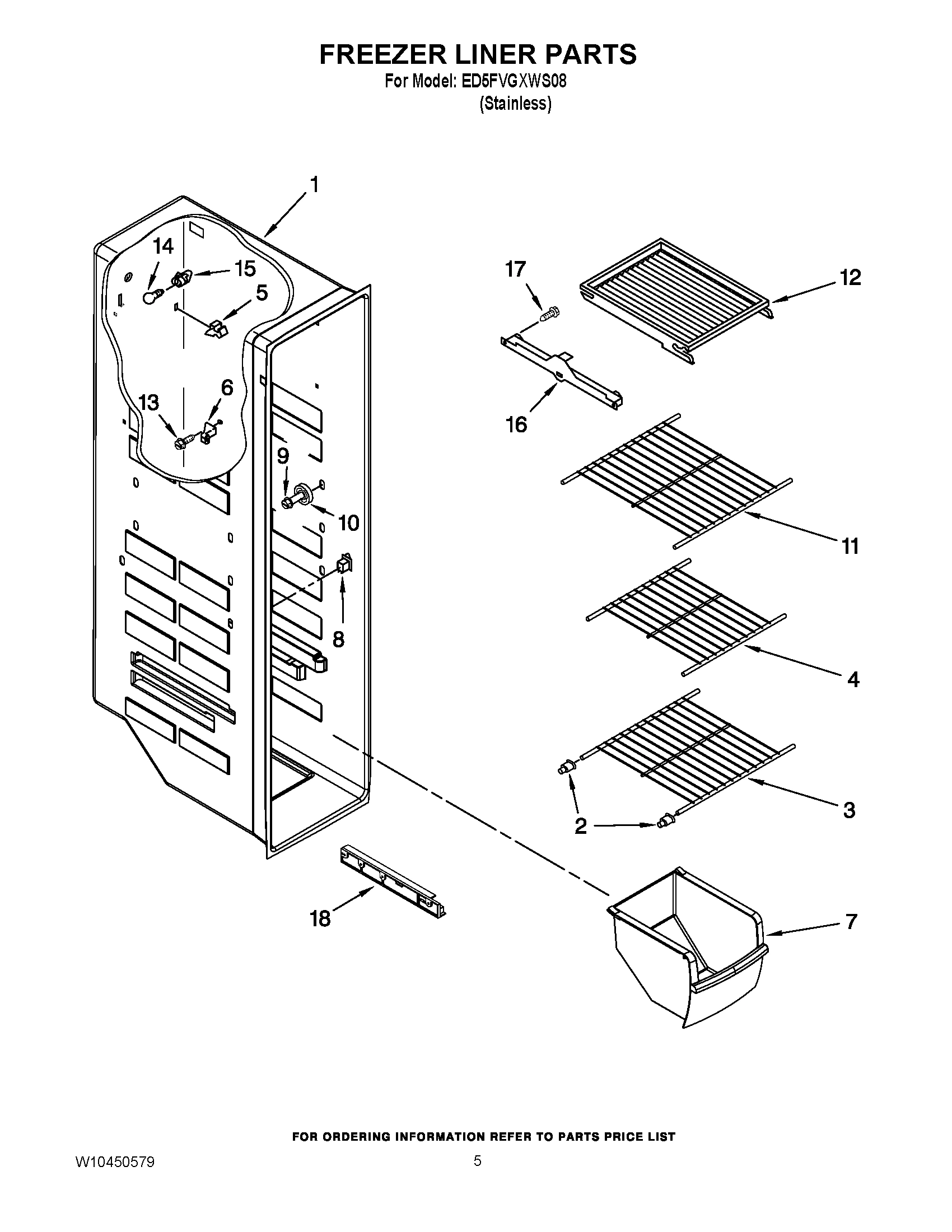 04 - FREEZER LINER PARTS