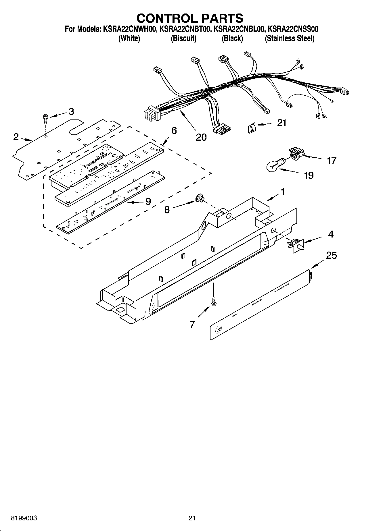 12 - CONTROL PARTS, PARTS NOT ILLUSTRATED