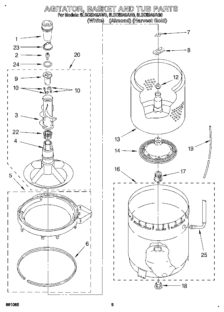 04 - AGITATOR, BASKET AND TUB