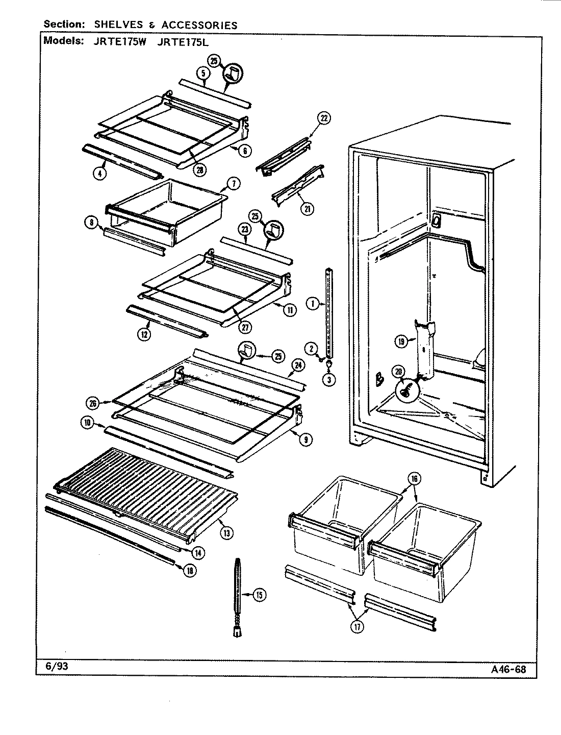 01 - SHELVES & ACCESSORIES (B/M DJ31A)