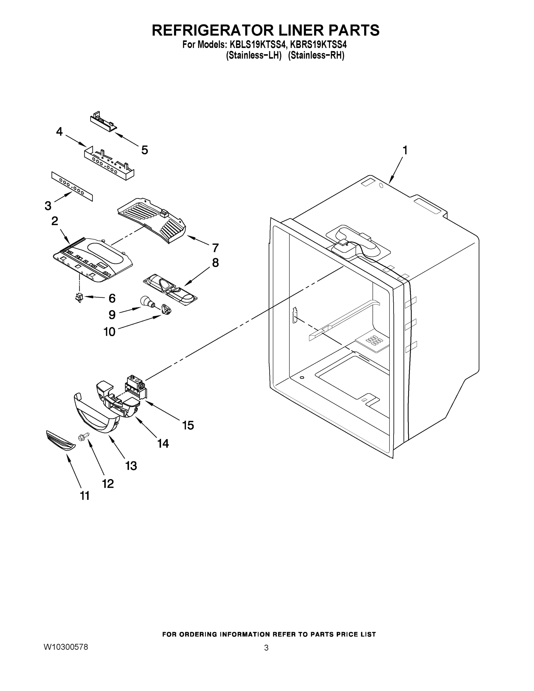 02 - REFRIGERATOR LINER PARTS