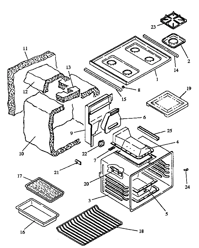 03 - MAIN TOP AND OVEN ASSY