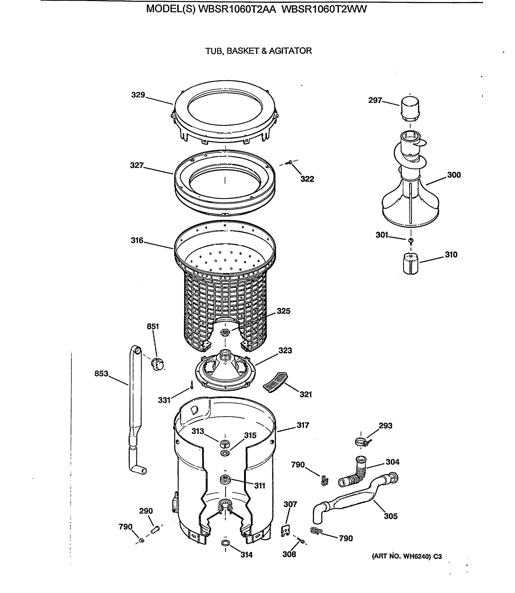 TUB, BASKET & AGITATOR