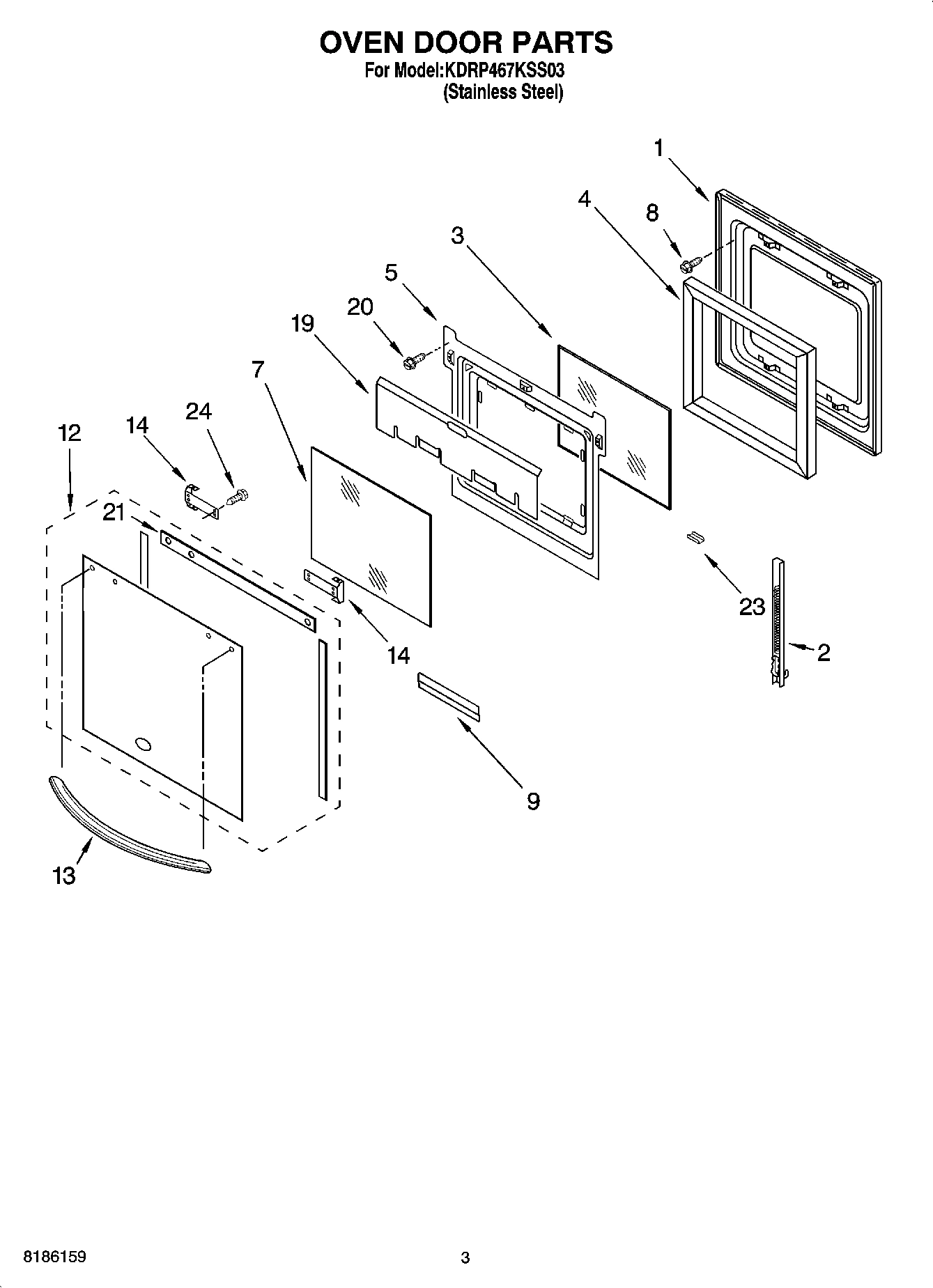 02 - OVEN DOOR PARTS