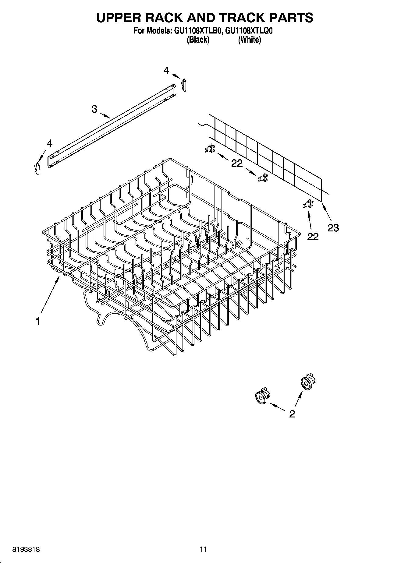 09 - UPPER RACK AND TRACK PARTS
