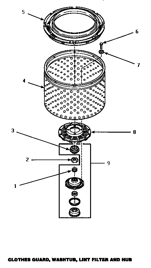 05 - CLOTHES GUARD/WASHTUB/LINT FILTER & HUB