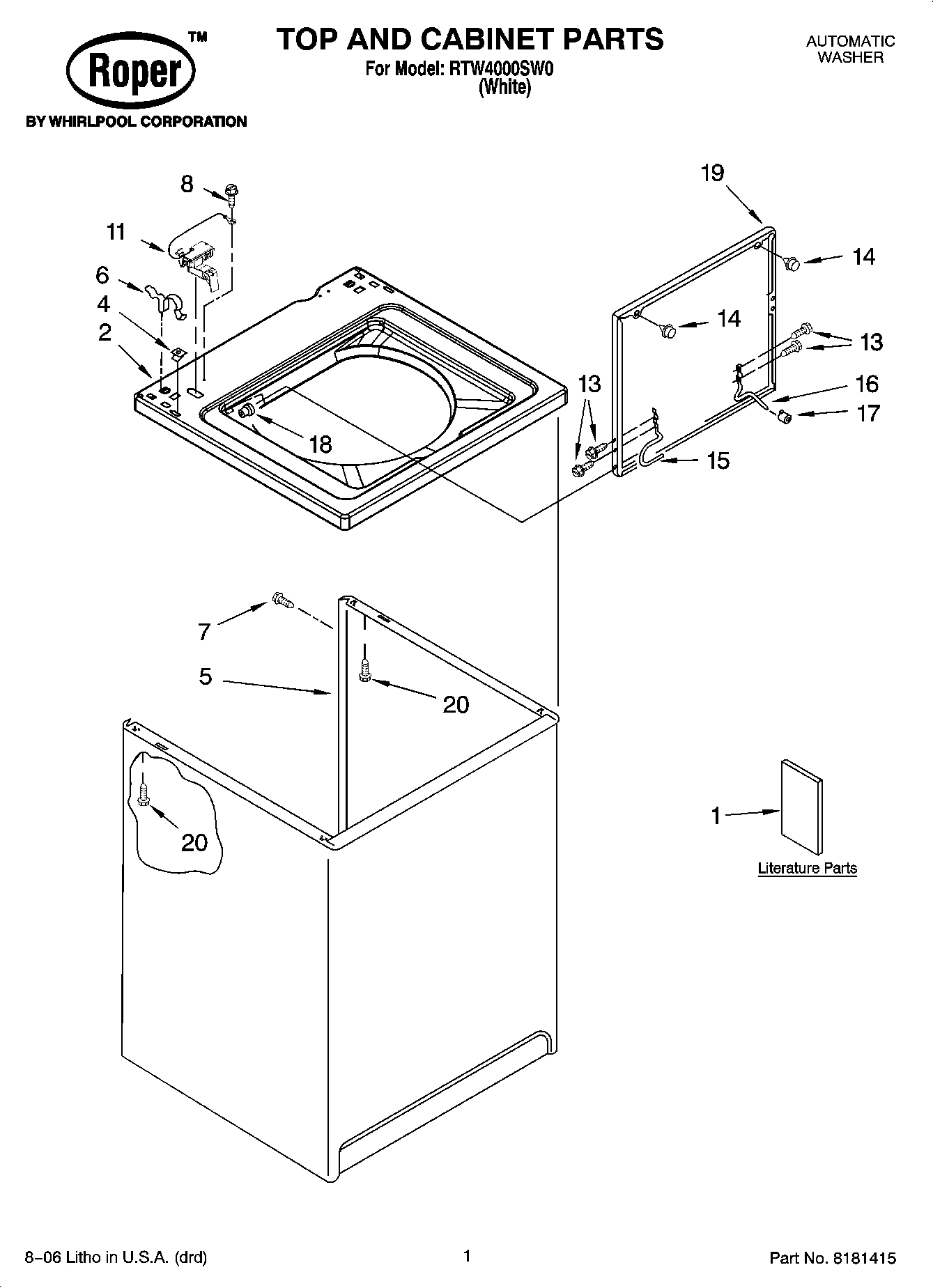 01 - TOP AND CABINET PARTS