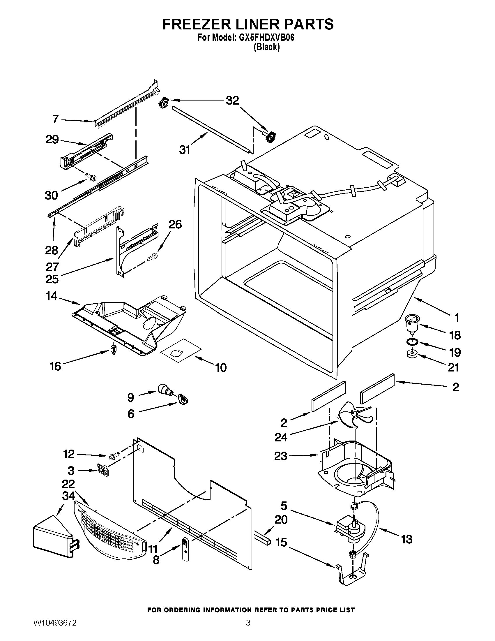 02 - FREEZER LINER PARTS