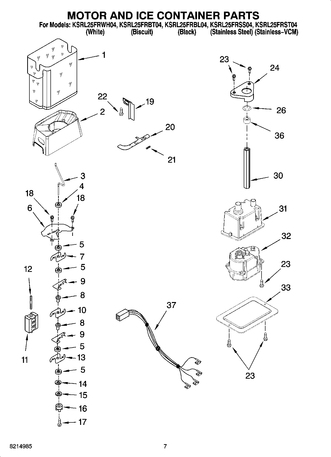05 - MOTOR AND ICE CONTAINER PARTS