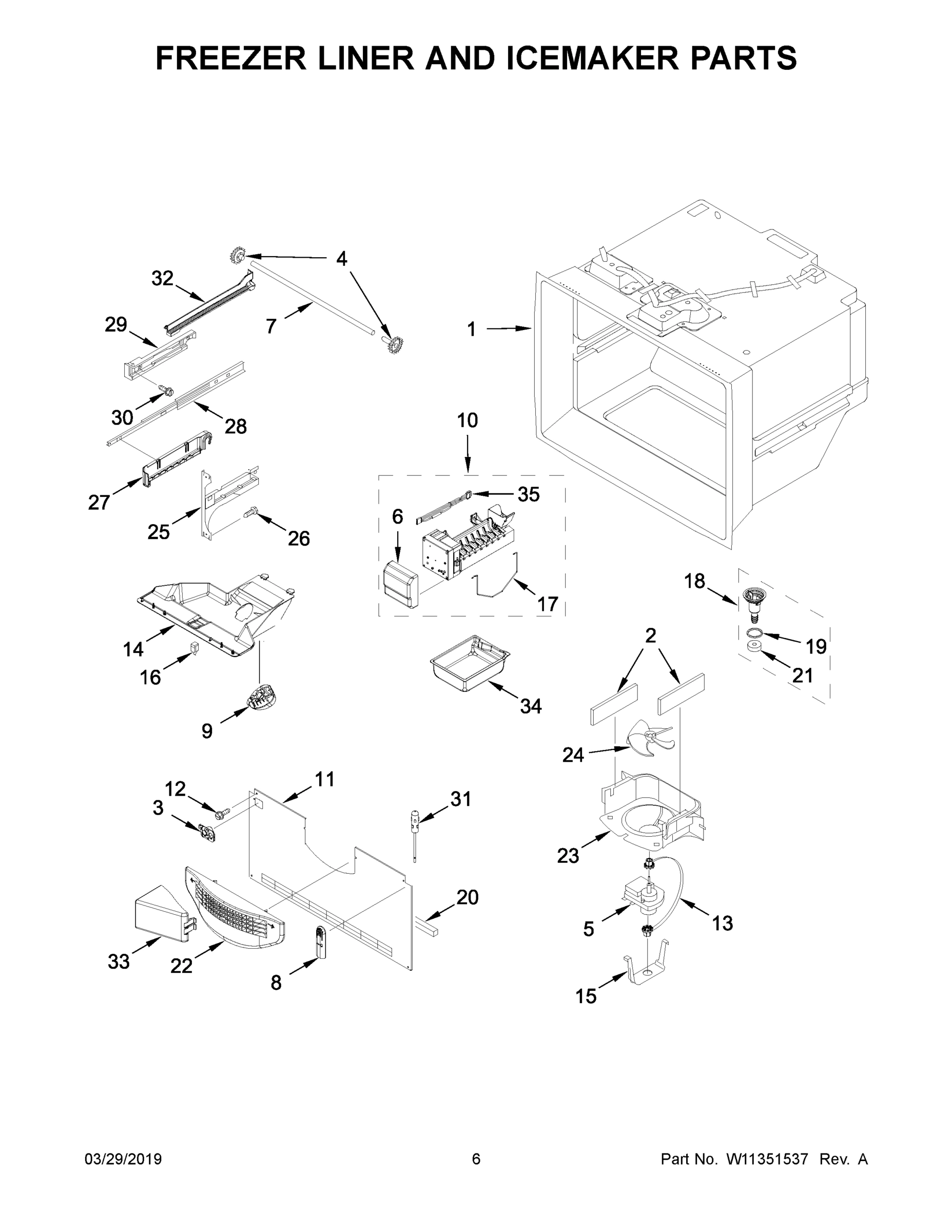 04 - FREEZER LINER AND ICEMAKER PARTS