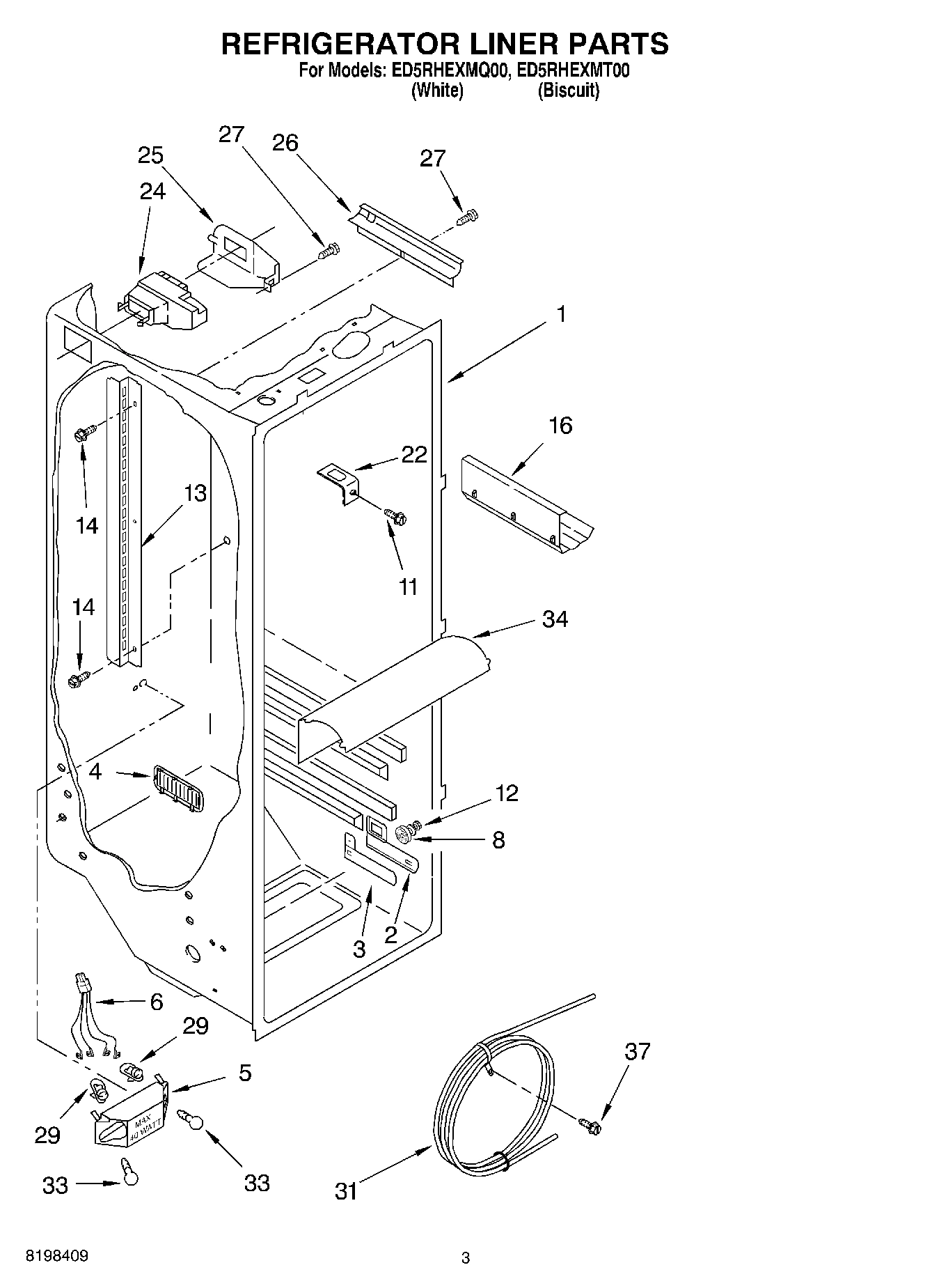 02 - REFRIGERATOR LINER PARTS