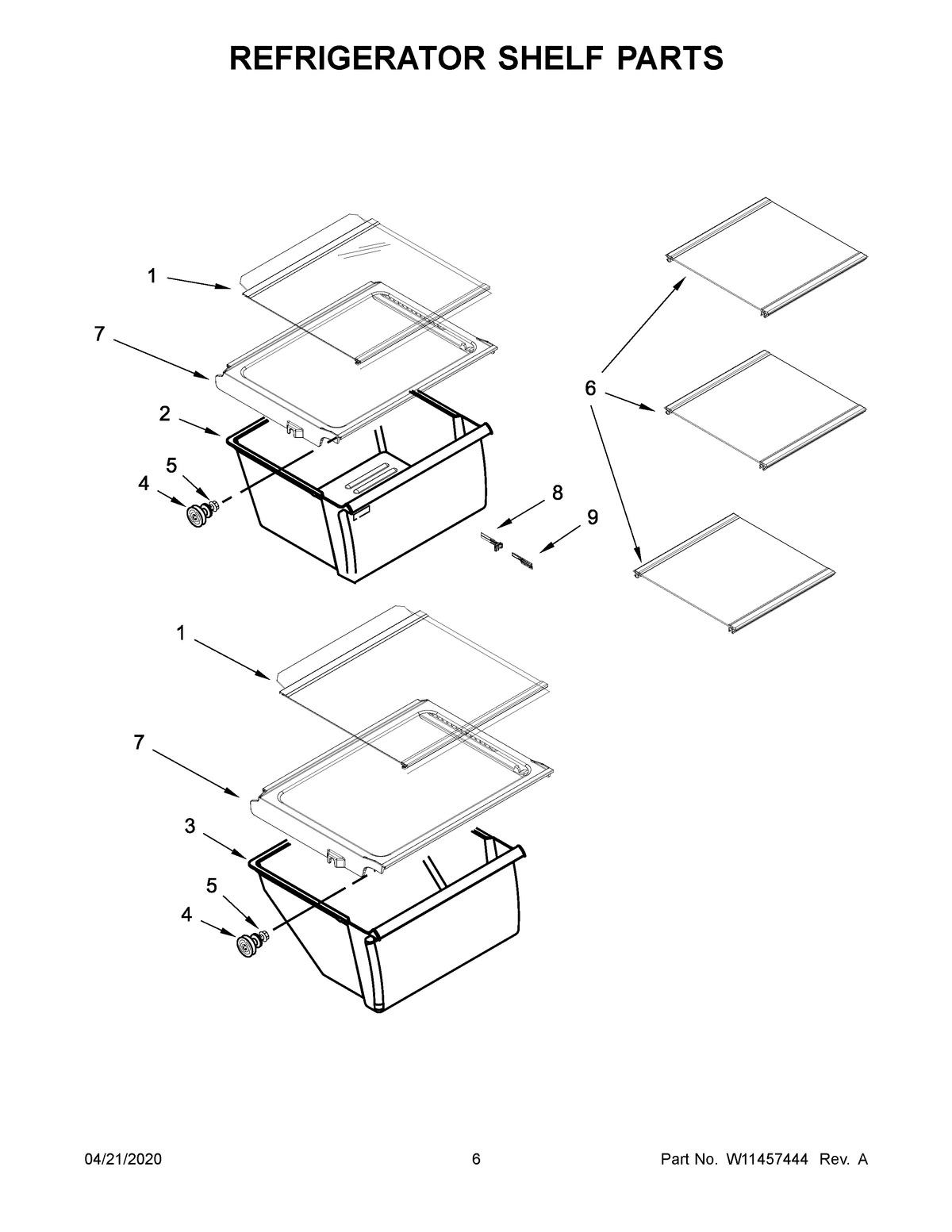 04 - REFRIGERATOR SHELF PARTS
