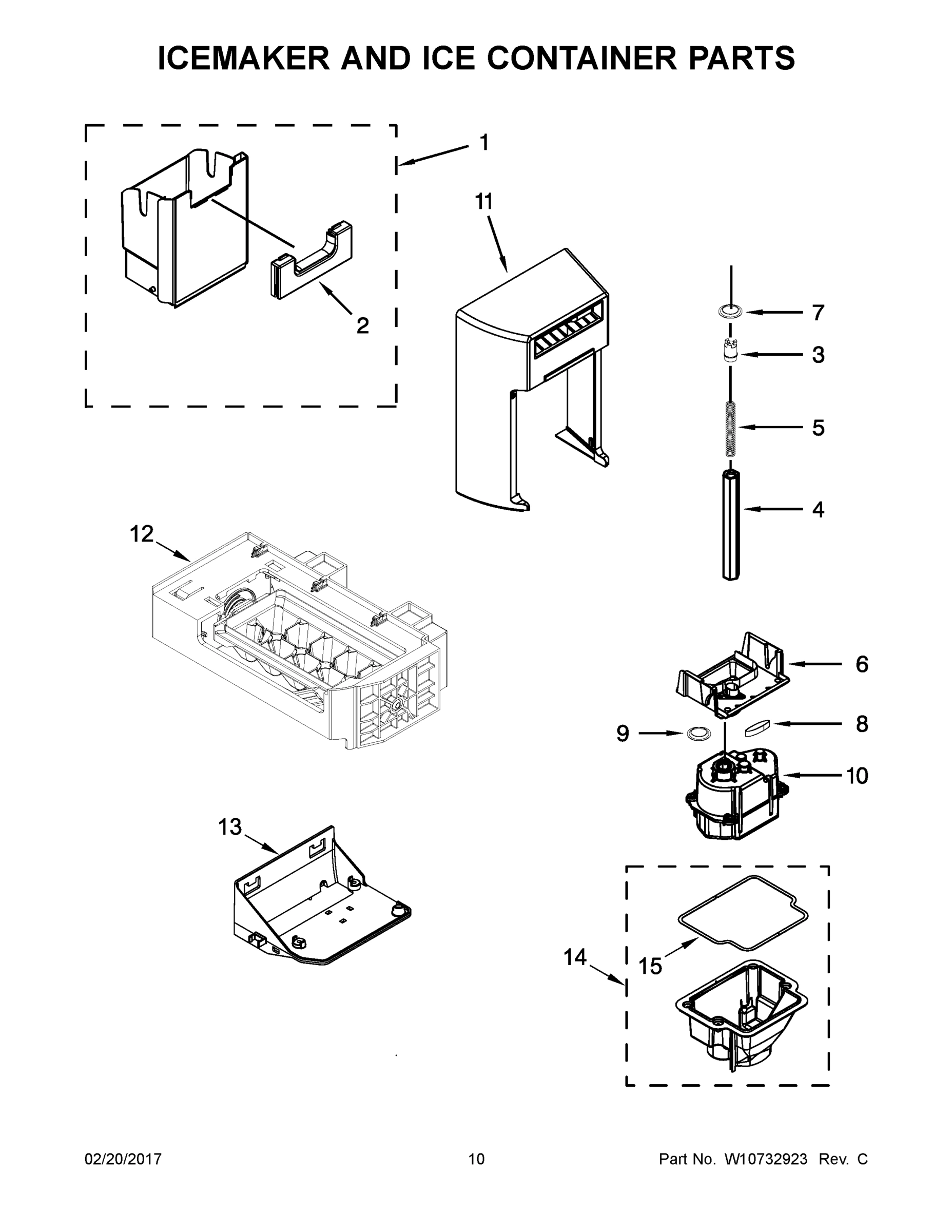 06 - ICEMAKER AND ICE CONTAINER PARTS