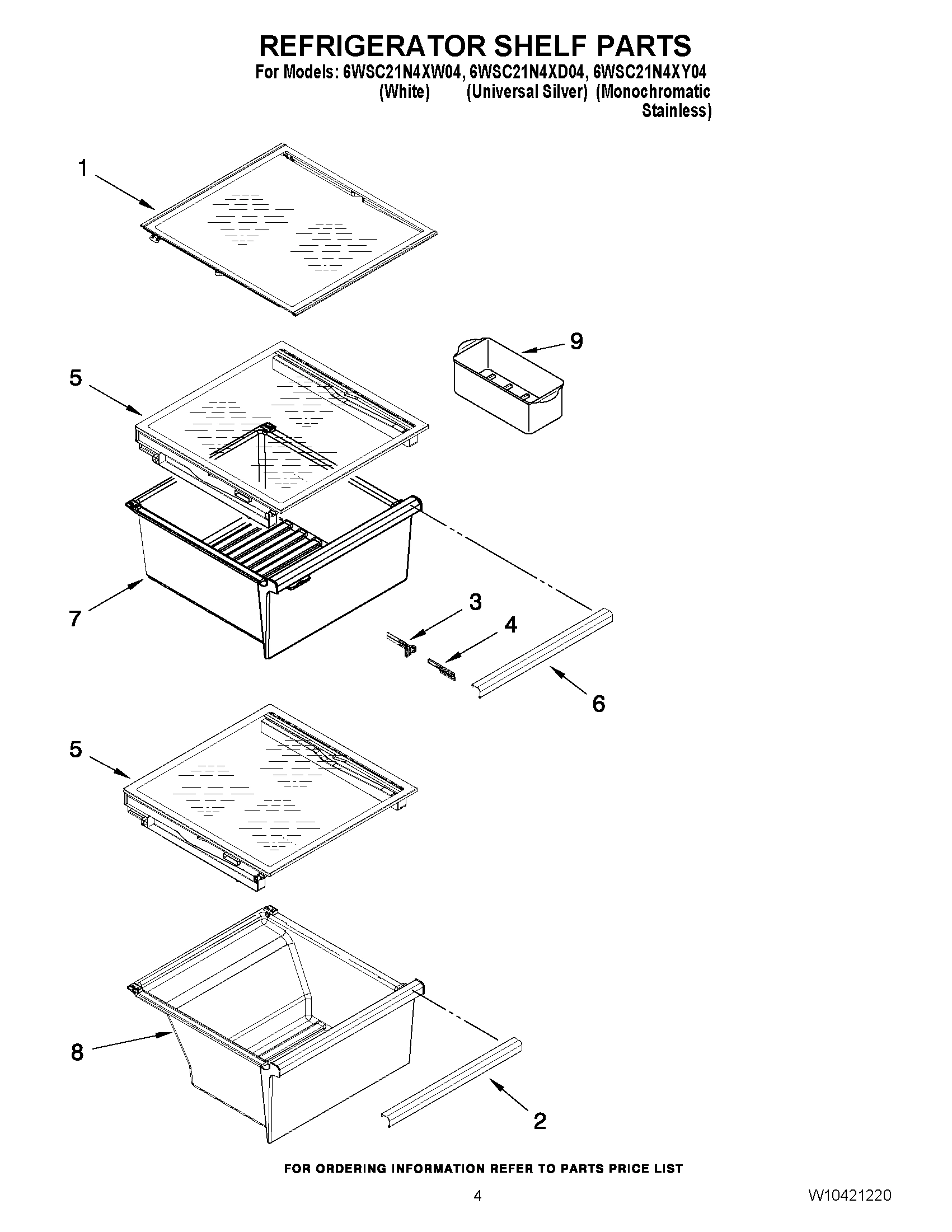 03 - REFRIGERATOR SHELF PARTS