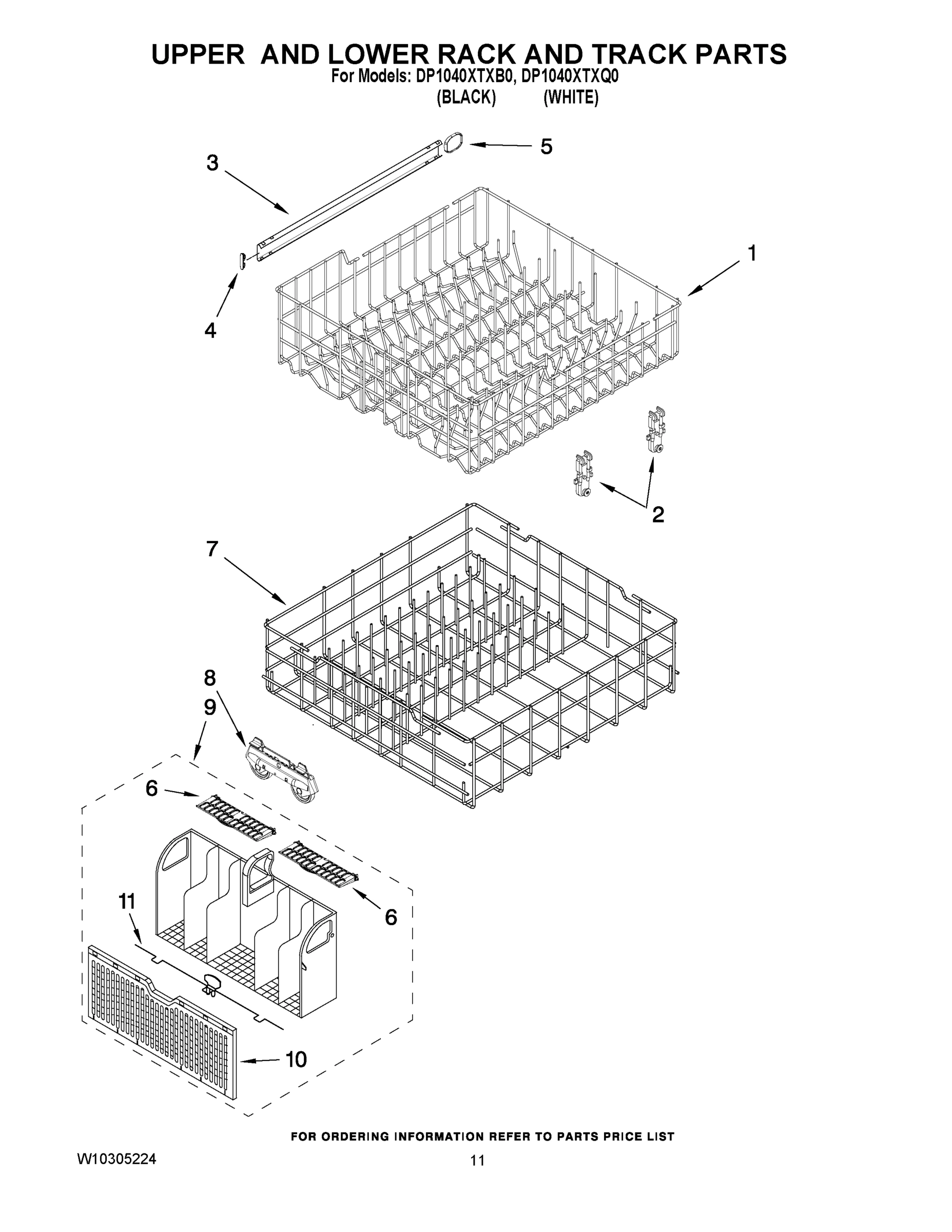 09 - UPPER AND LOWER RACK AND TRACK PARTS