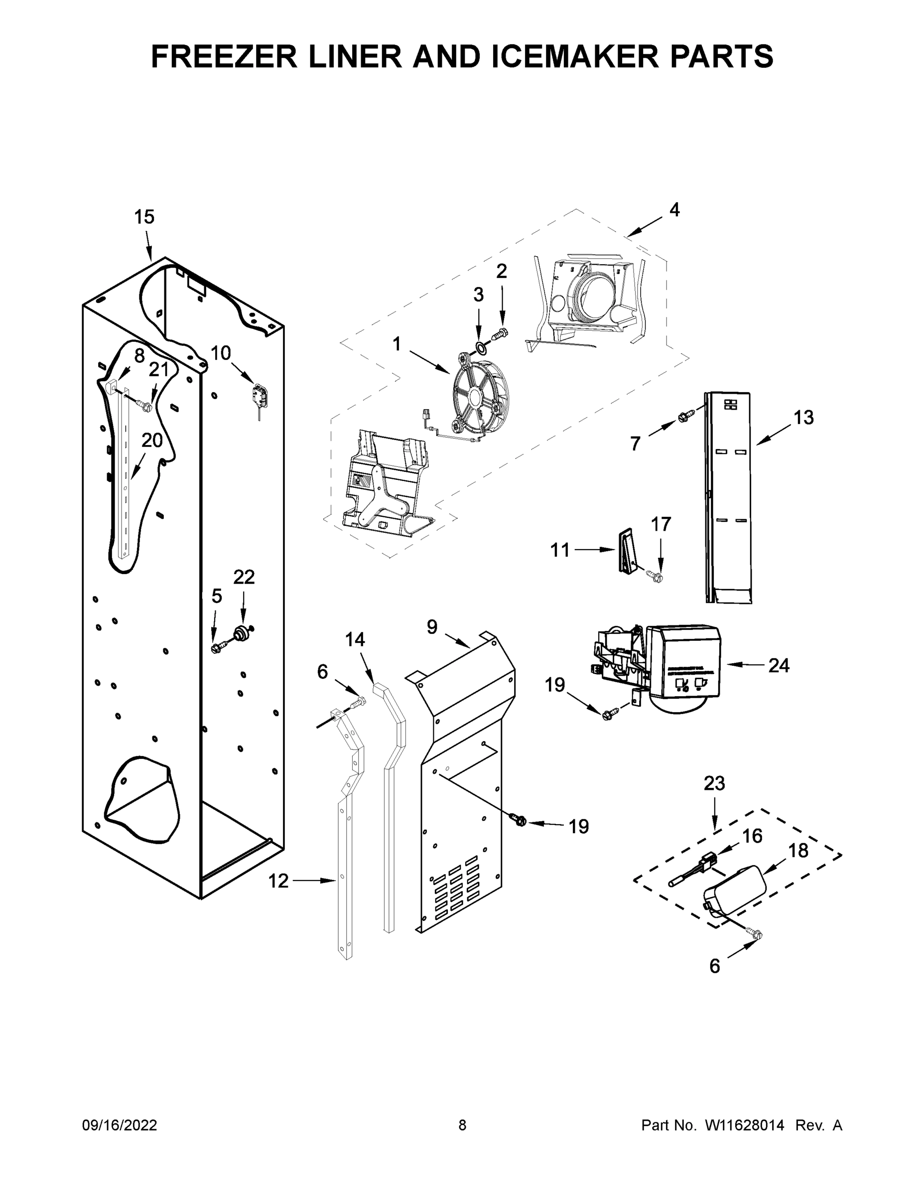 05 - FREEZER LINER AND ICEMAKER PARTS